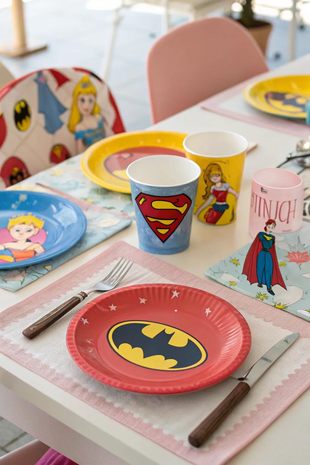 An inventive dining display integrating diverse themes.