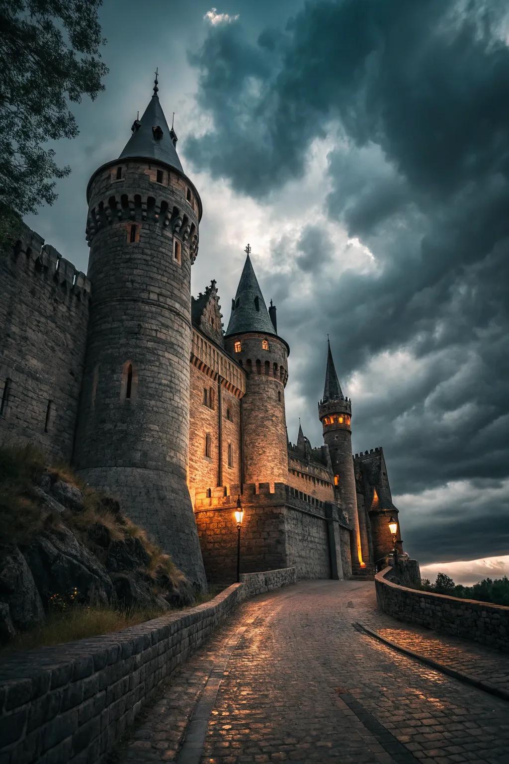Embrace the mystery of a dim fortress.