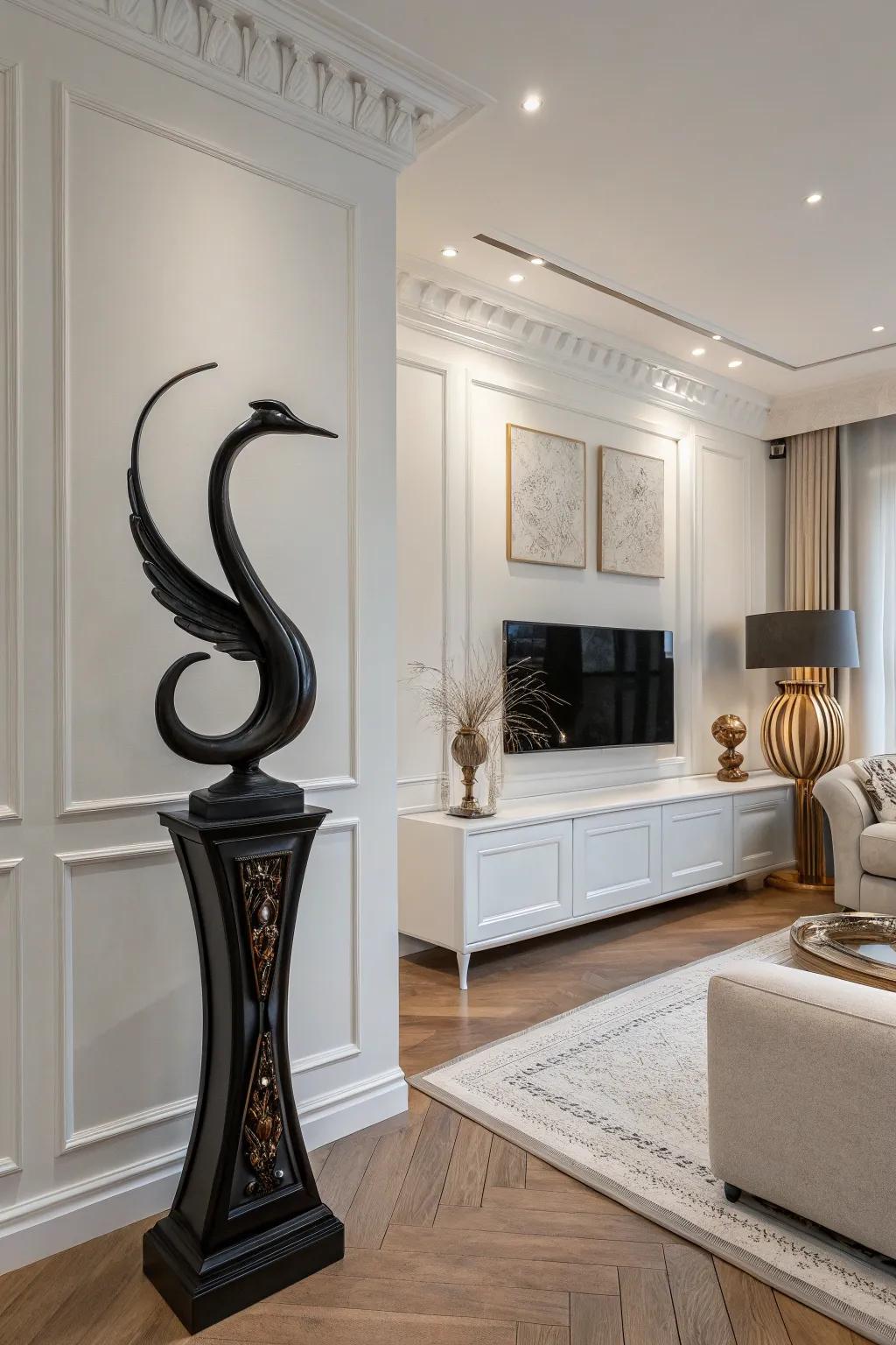 With an art sculpture in your corner, make a bold statement.
