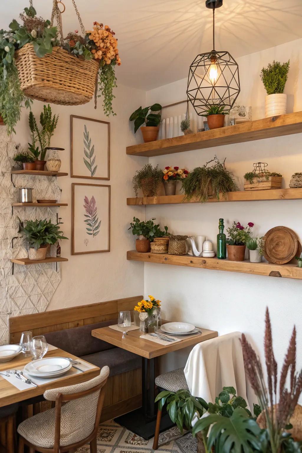 Natural materials bring serenity and grounding to your dining area.