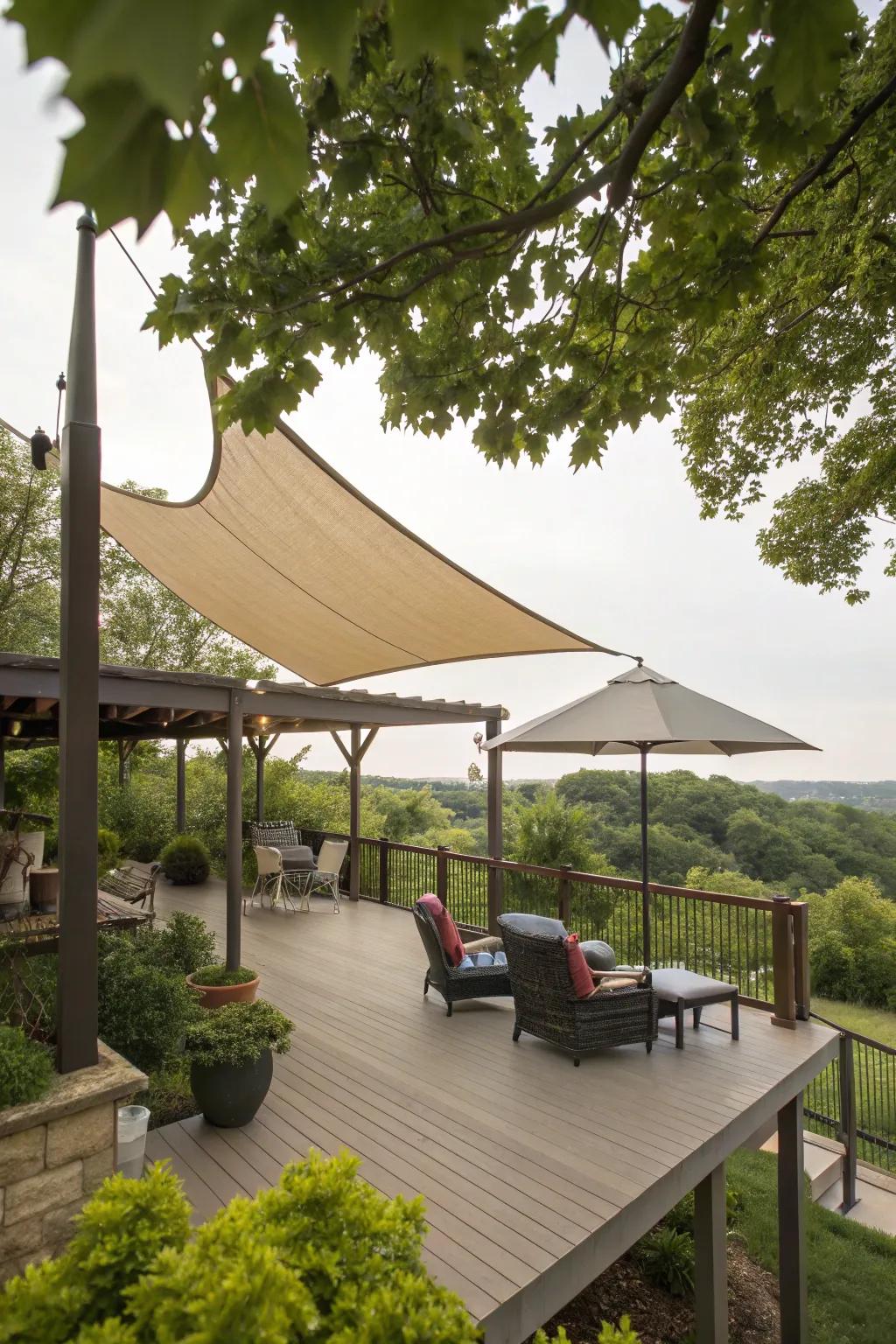 Adjustable canopies provide personalized shade solutions for various weather conditions.
