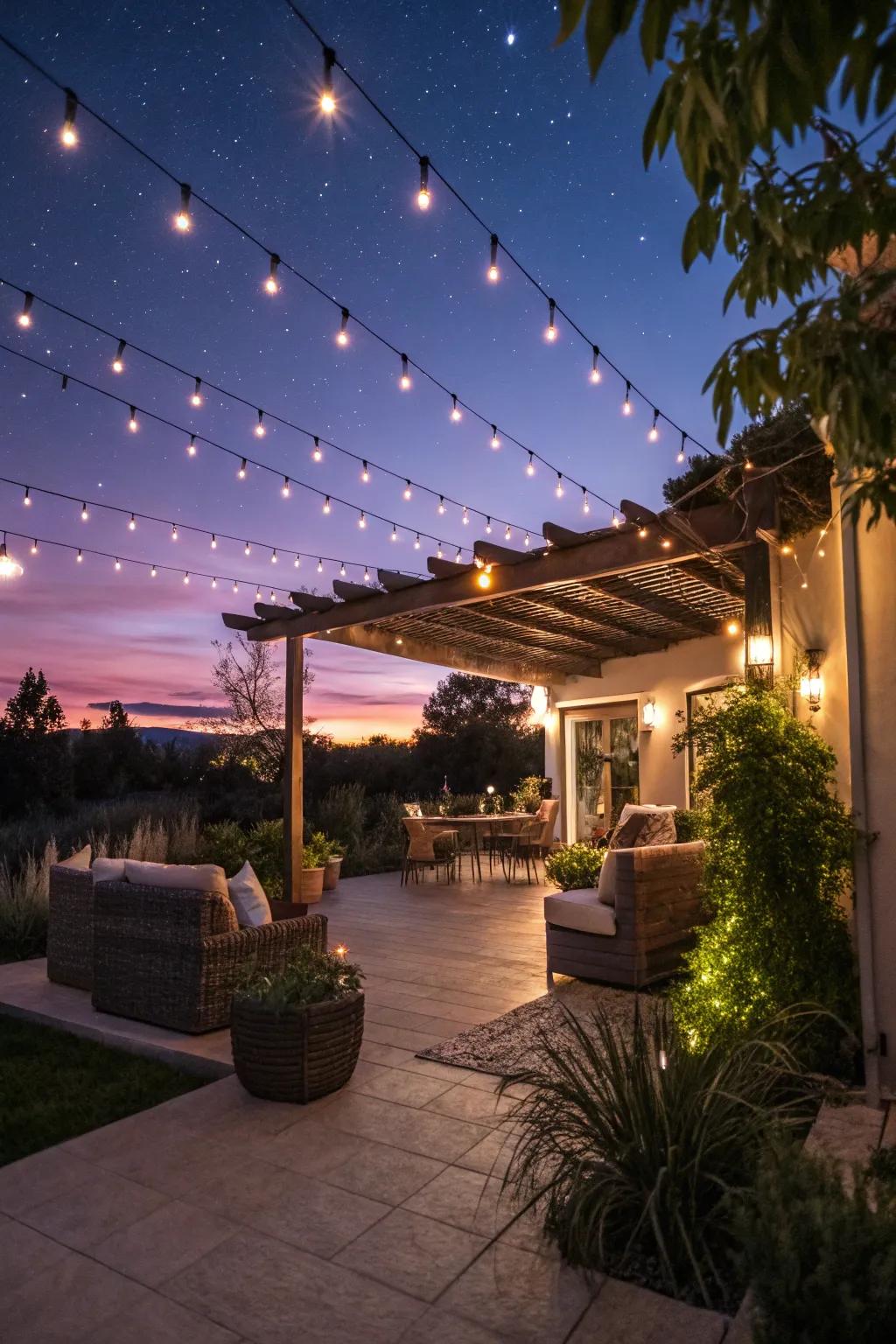 Strand illumination can promptly convert your patio into an enchanting haven.