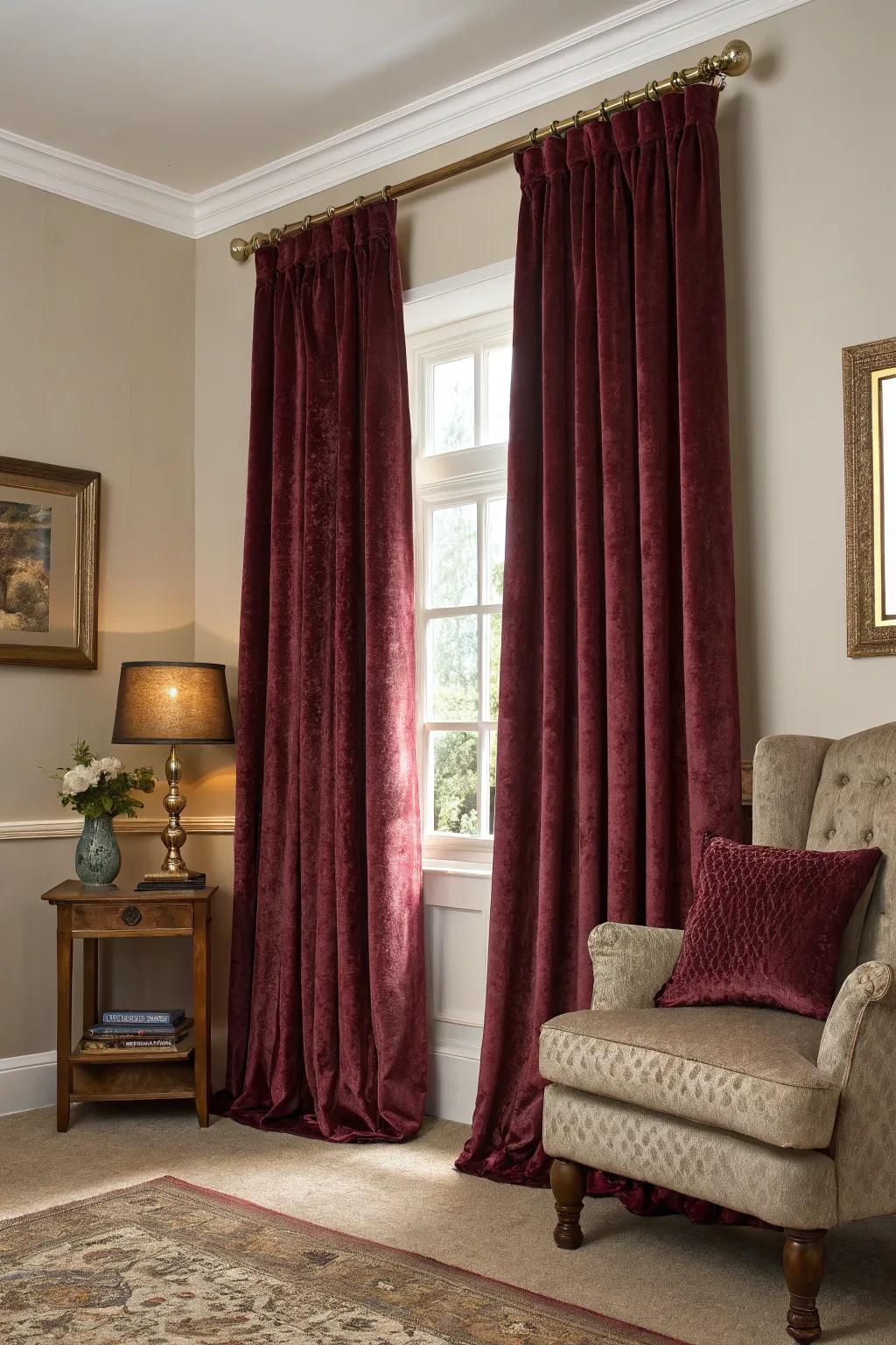 Thick window coverings enhance both privacy and coziness within your room.