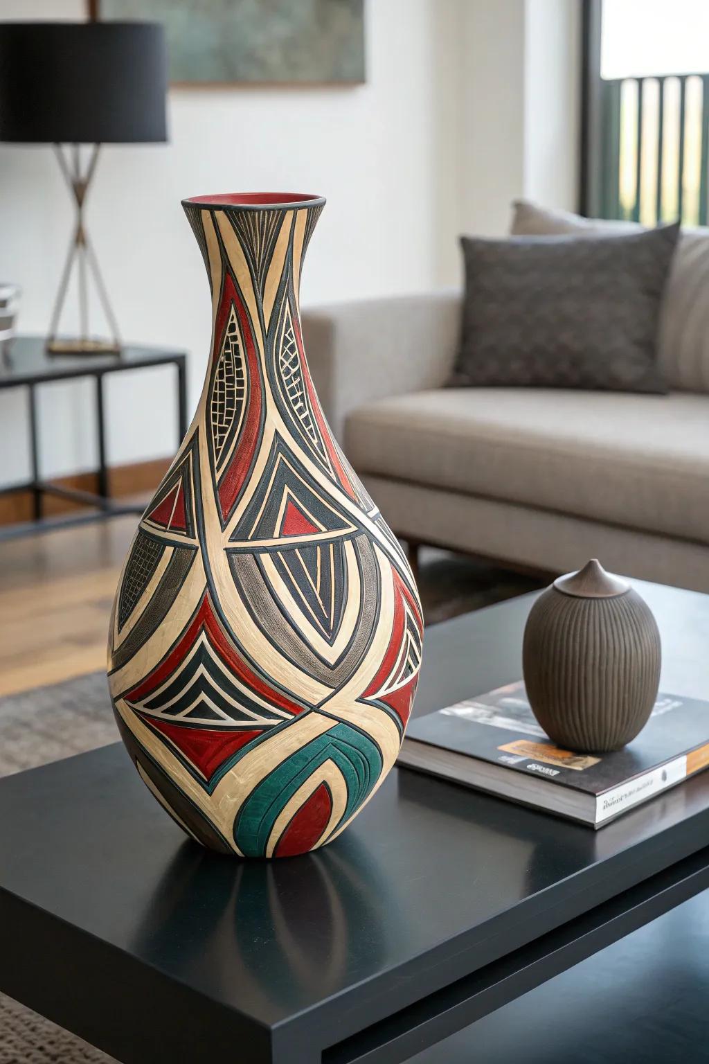 Abstract sculptures introduce a modern touch to your décor.