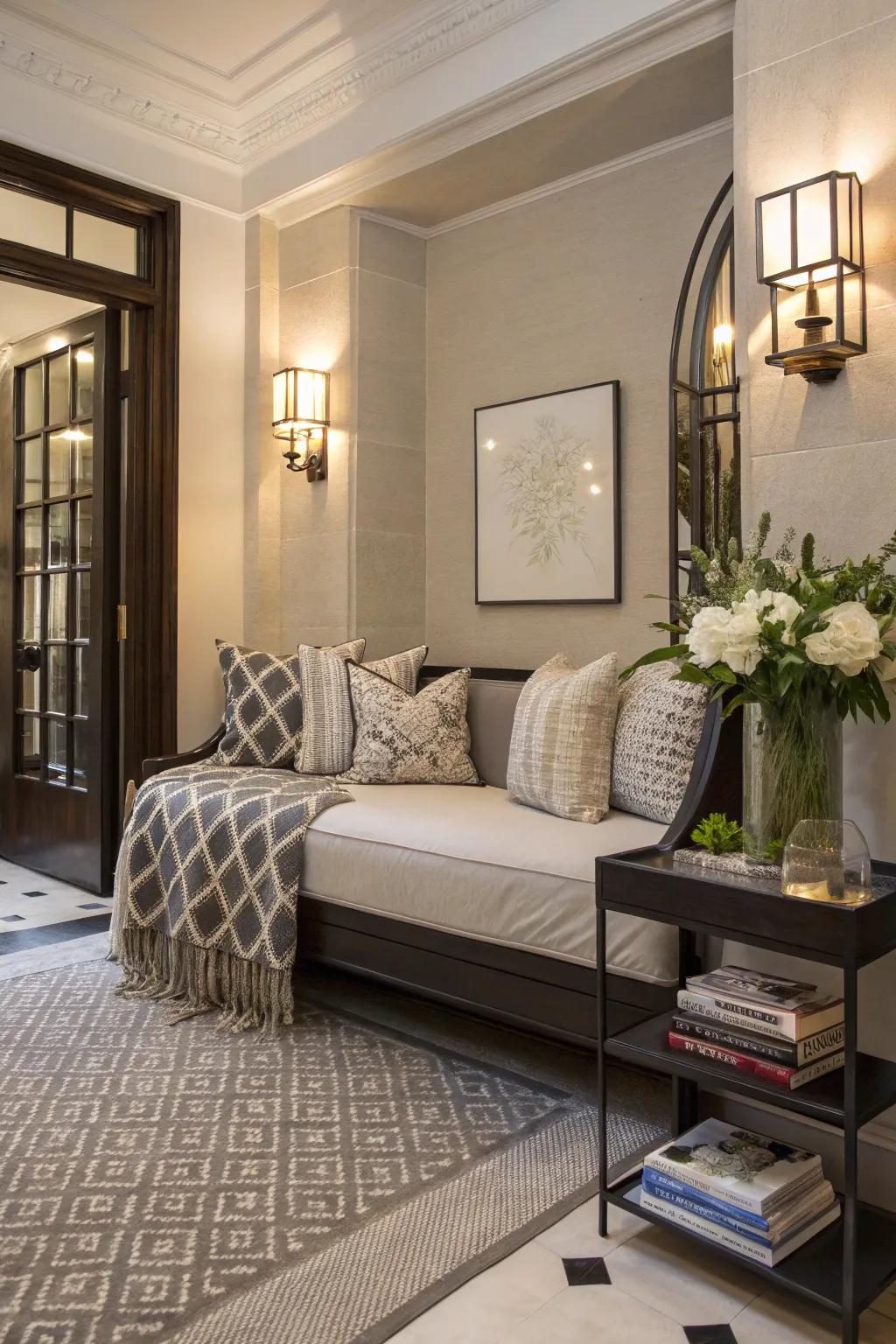 Welcome guests into your home by placing a daybed in your entryway.