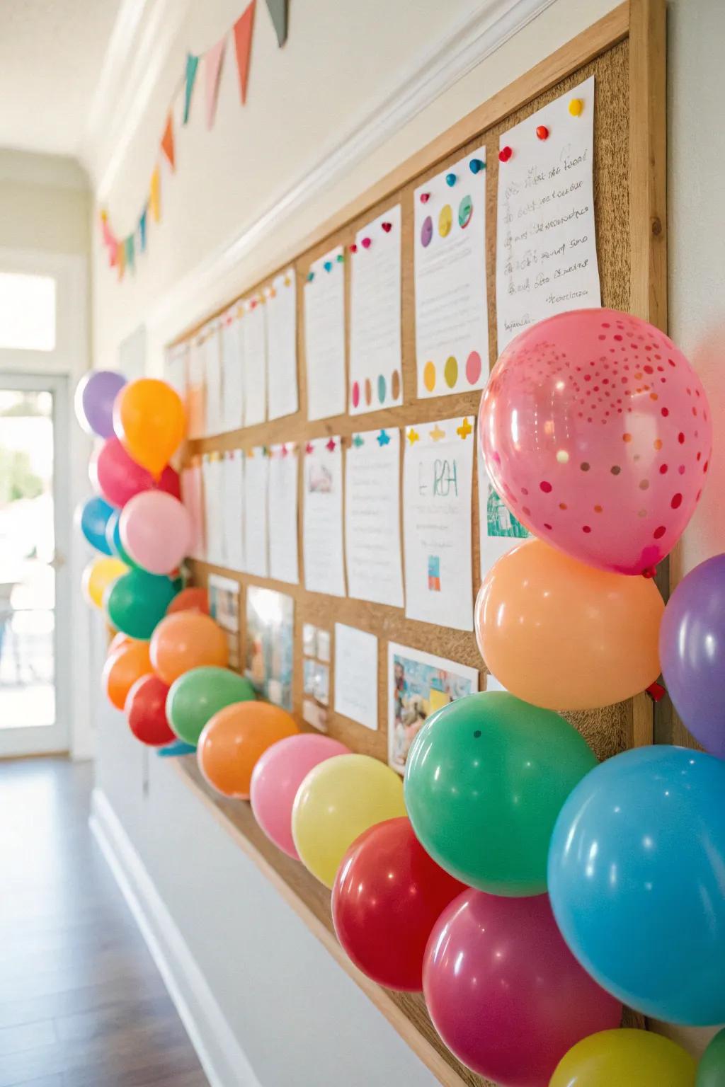 Orb Extravaganza bulletin board with joyful orb decorations.
