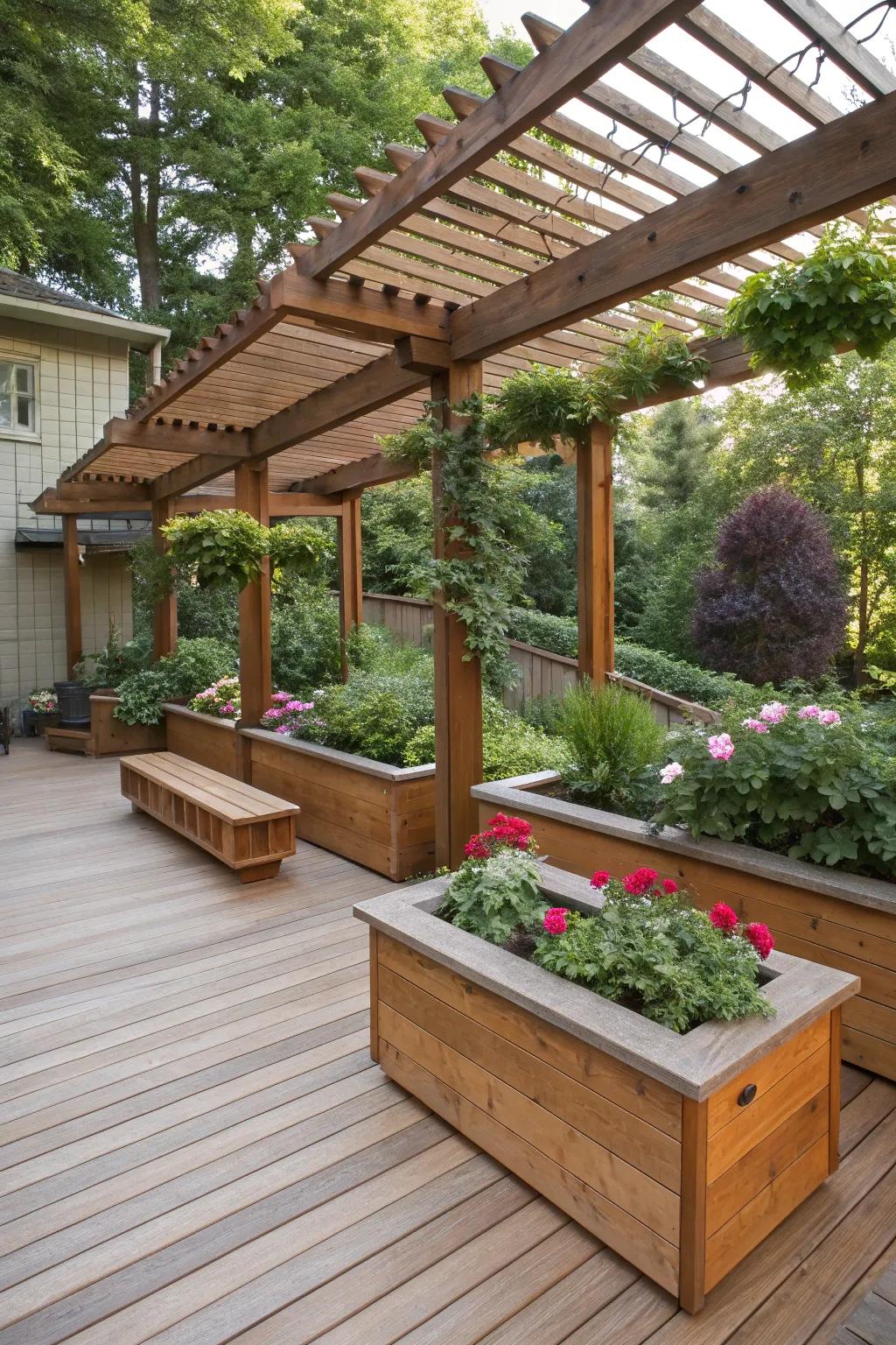 A pergola affording both shade and style.