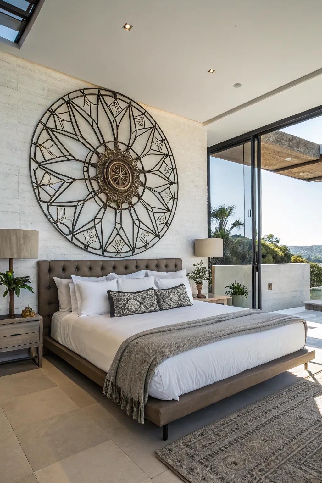 A statement piece can act as a striking point of focus within your bedroom.