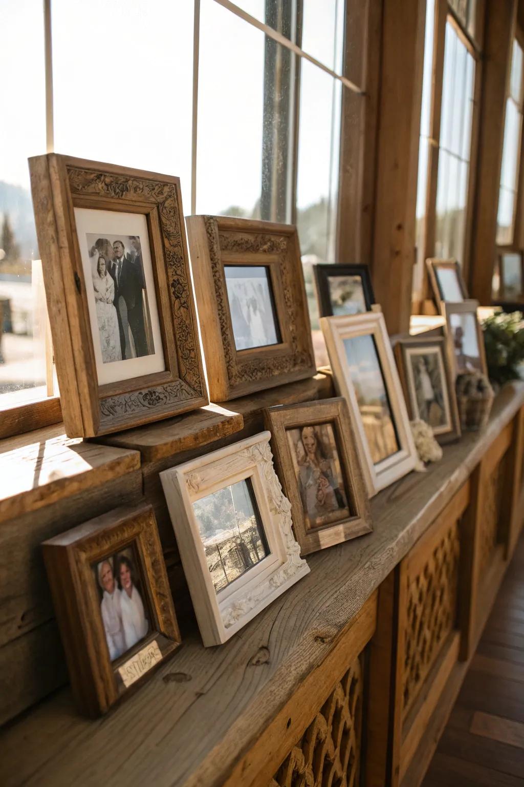Farmhouse frames add warmth and a hint of countryside charm.