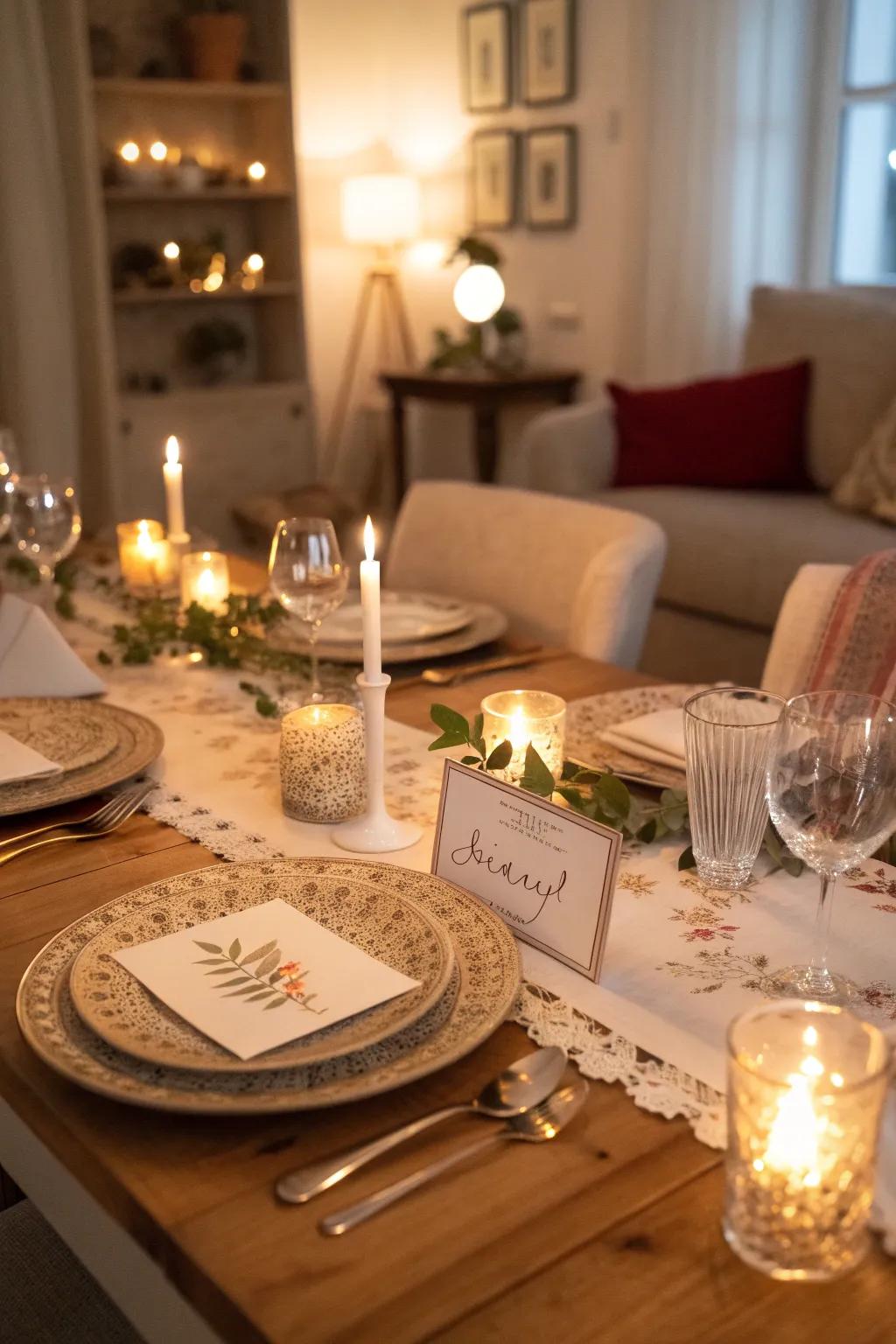 Personalized place cards impart a special nuance for guests.