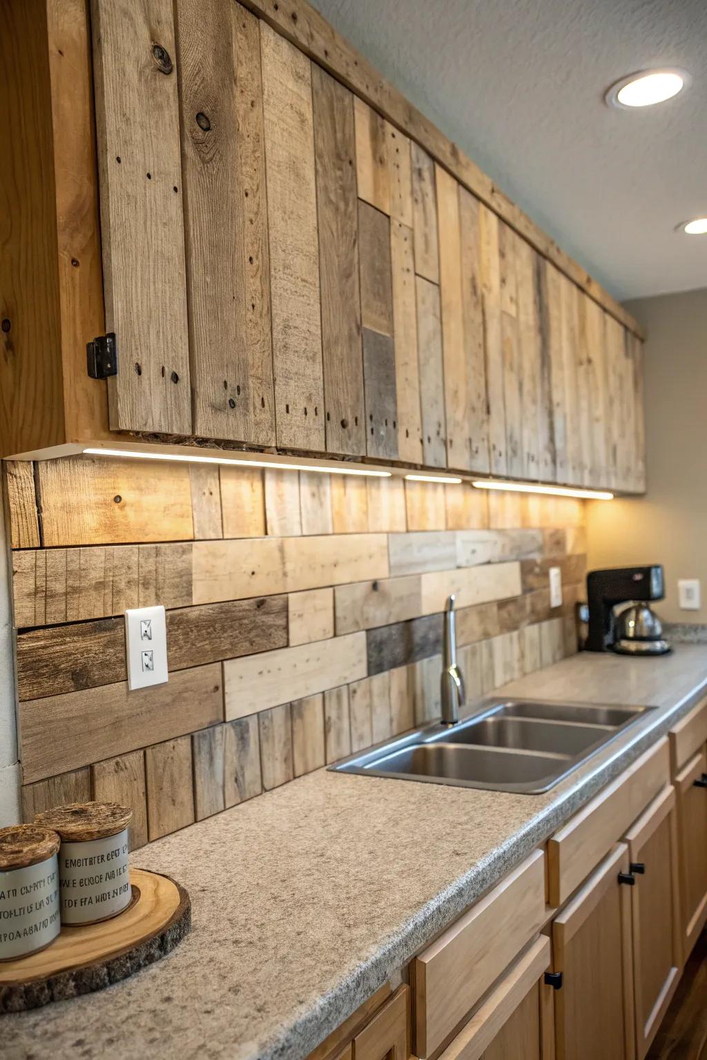 Timber decks fashion a natural and cozy kitchen atmosphere.
