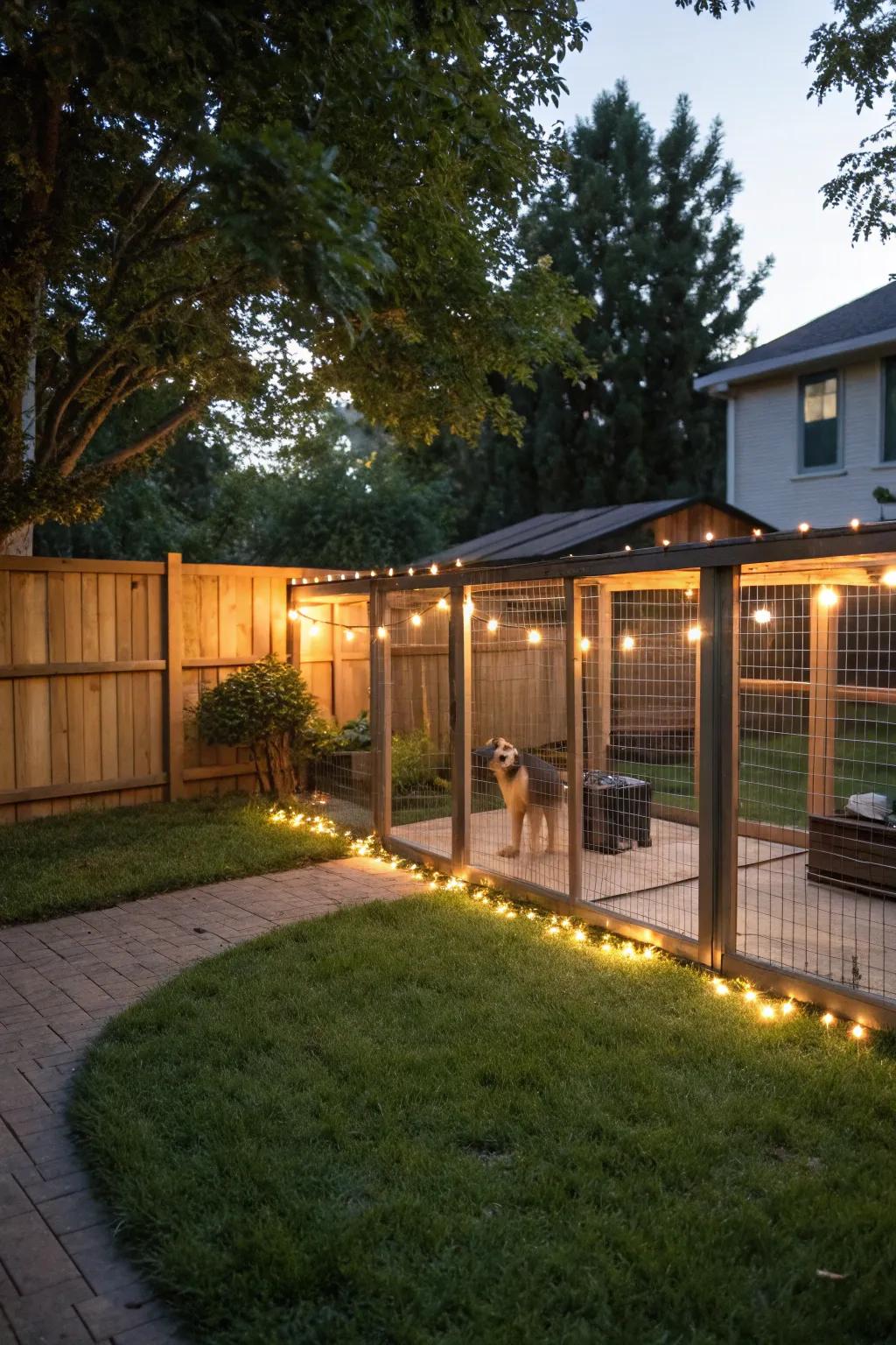 Lighting extends the fun into the evening hours.