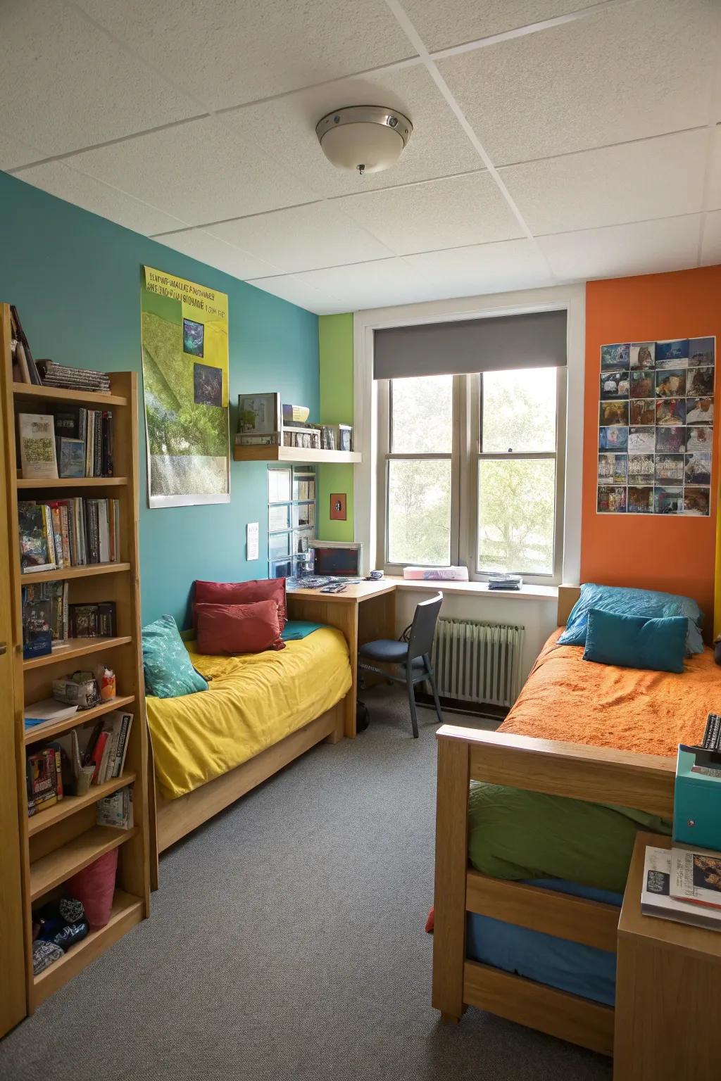 Color personalizes and defines each area.