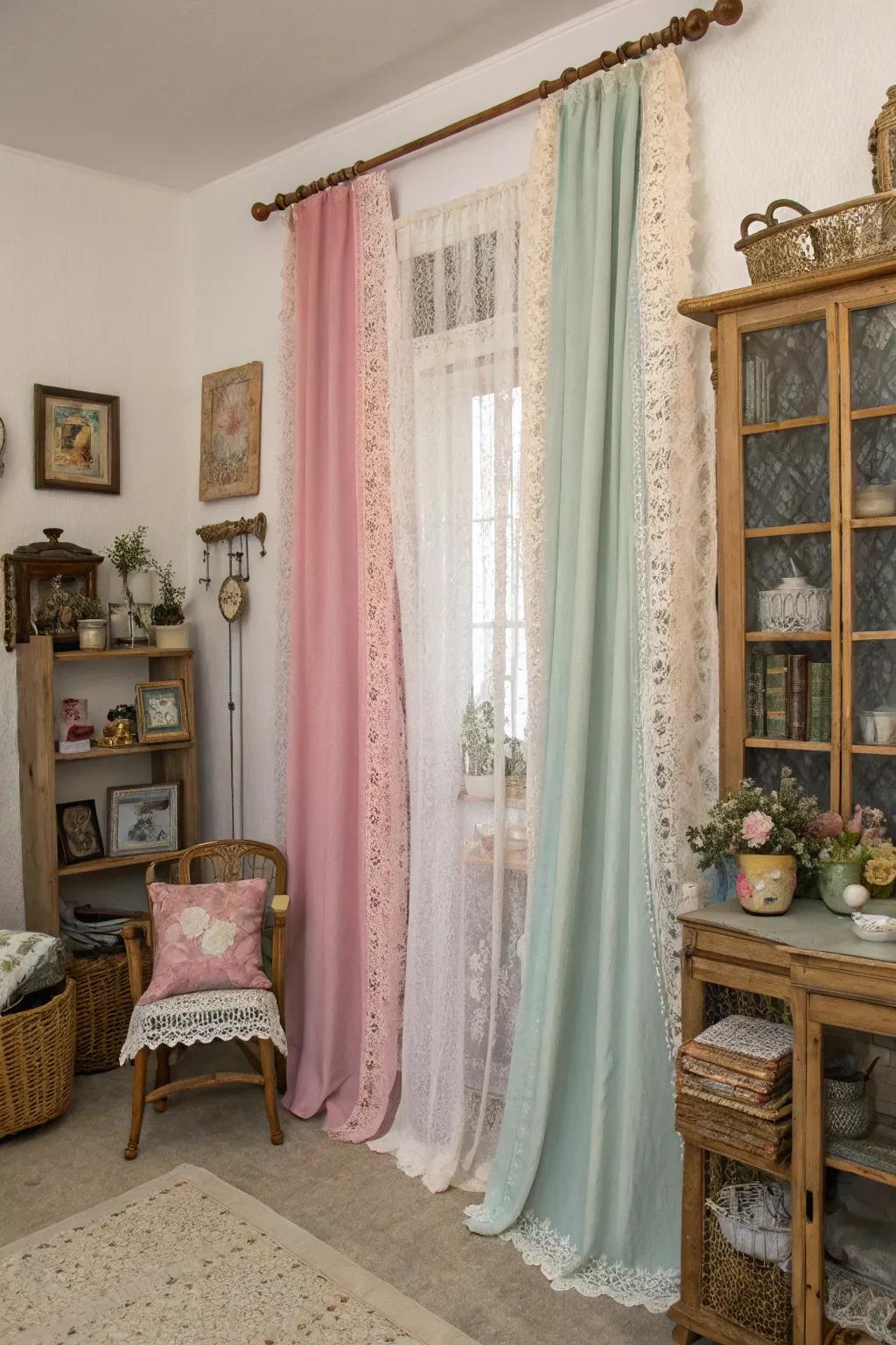 Lace and velvet combine to create an enchanting vintage aesthetic.