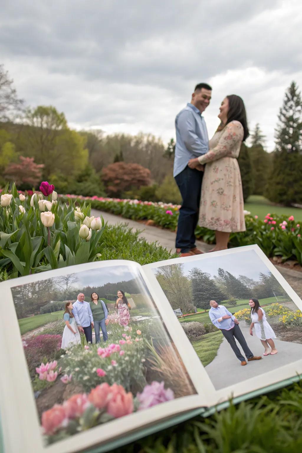 Relatives and comrades enhance the warmth of an engagement photo compilation.