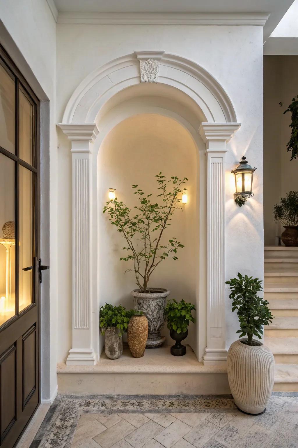 Contrasting colors make this niche a standout element.