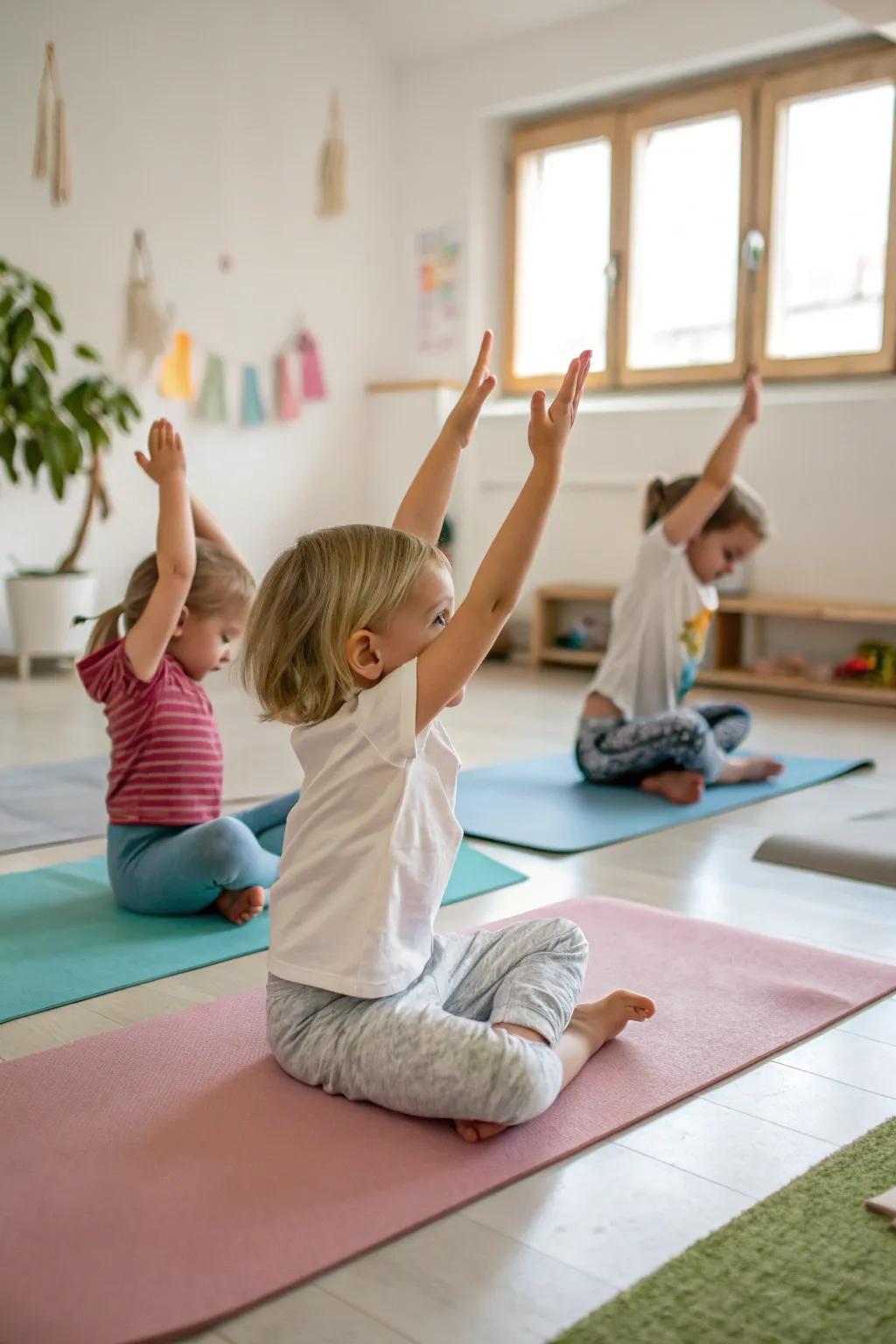 Youngster flexibility introduces locomotion and mindfulness in a playful setting.