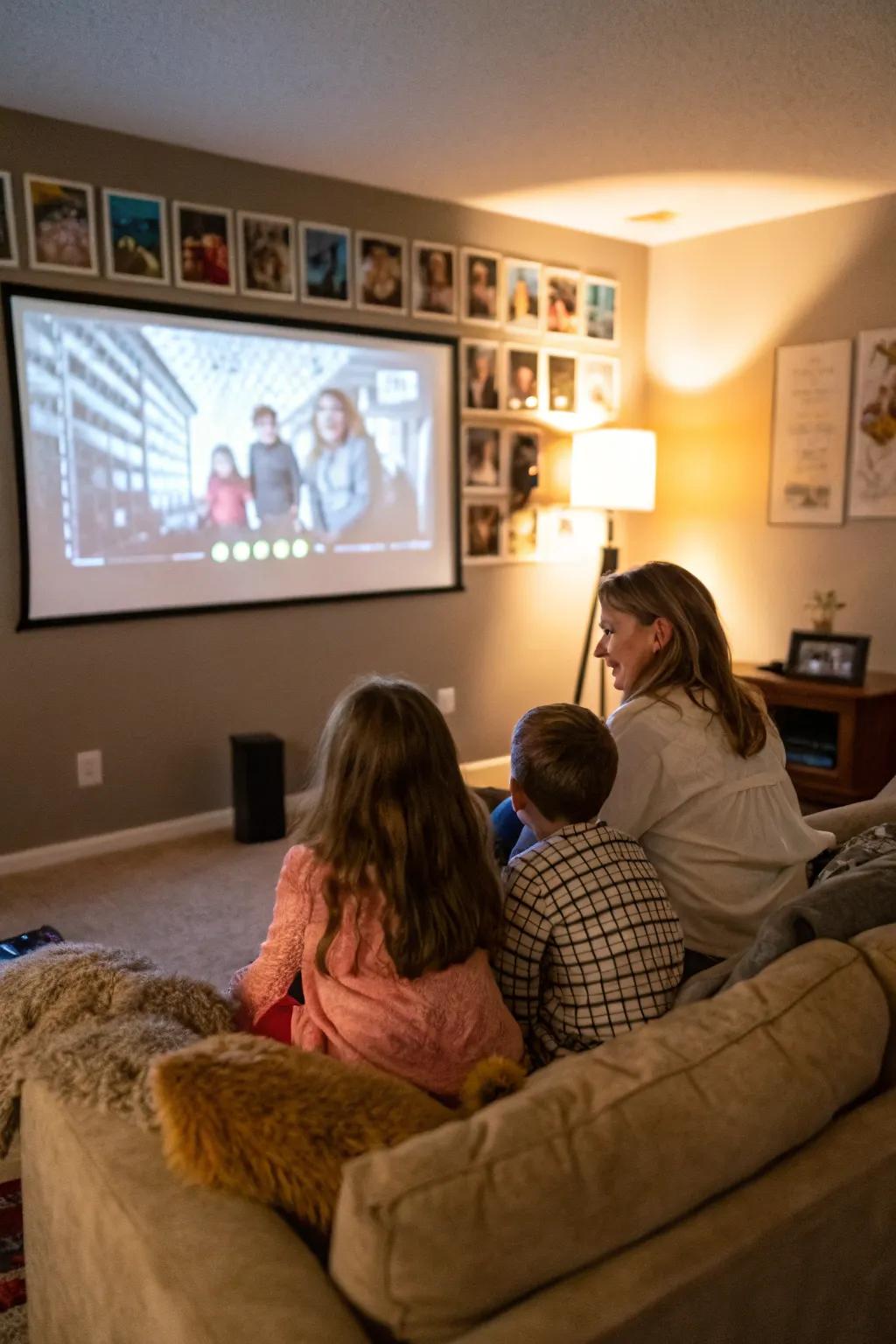 Encounter cinematic enchantment at home via a familial cinematic evening projector.