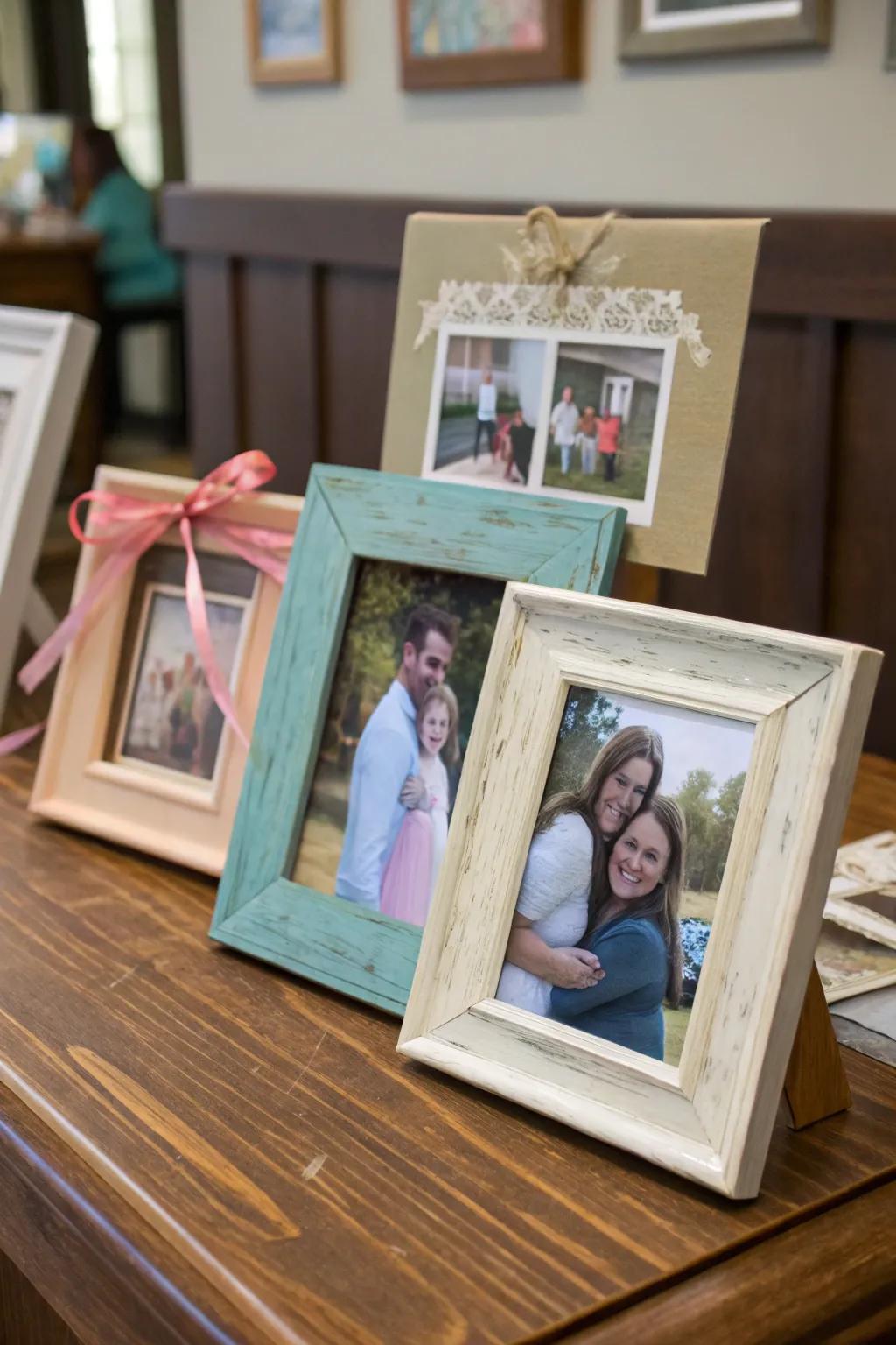 Do-it-yourself crafted casings adding a personal touch to family images