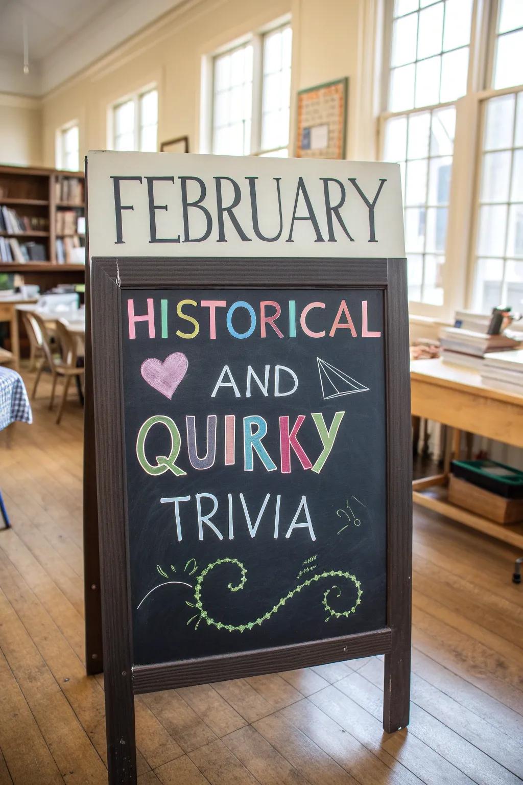Capture with February trivia.