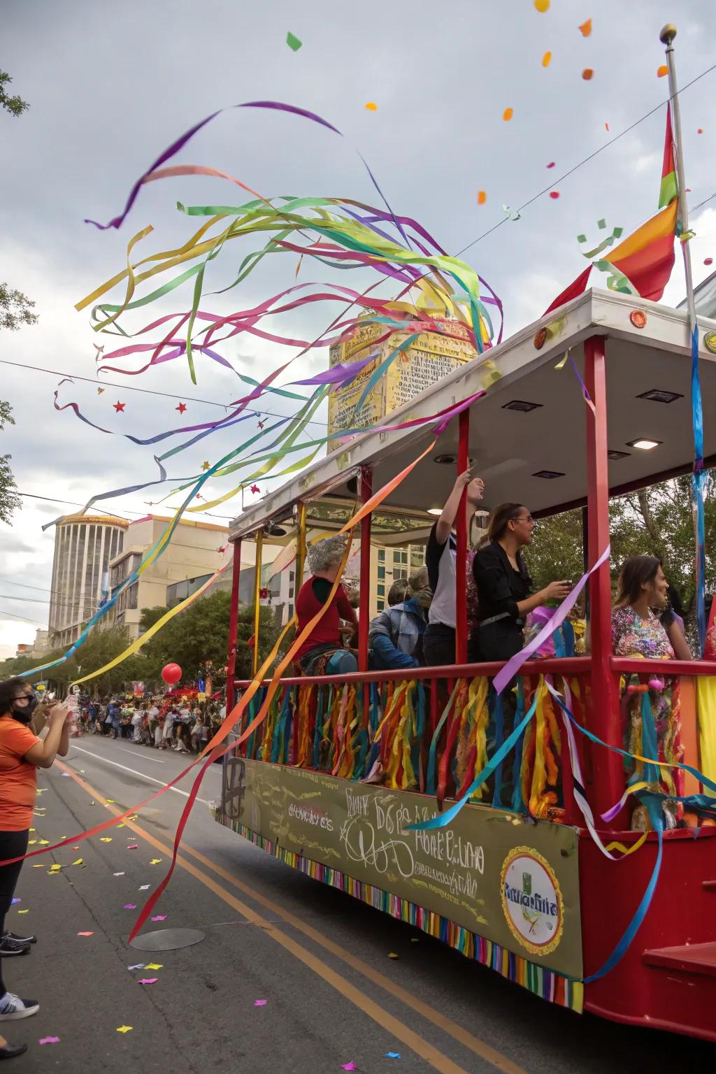 Streamers creating an energetic atmosphere.