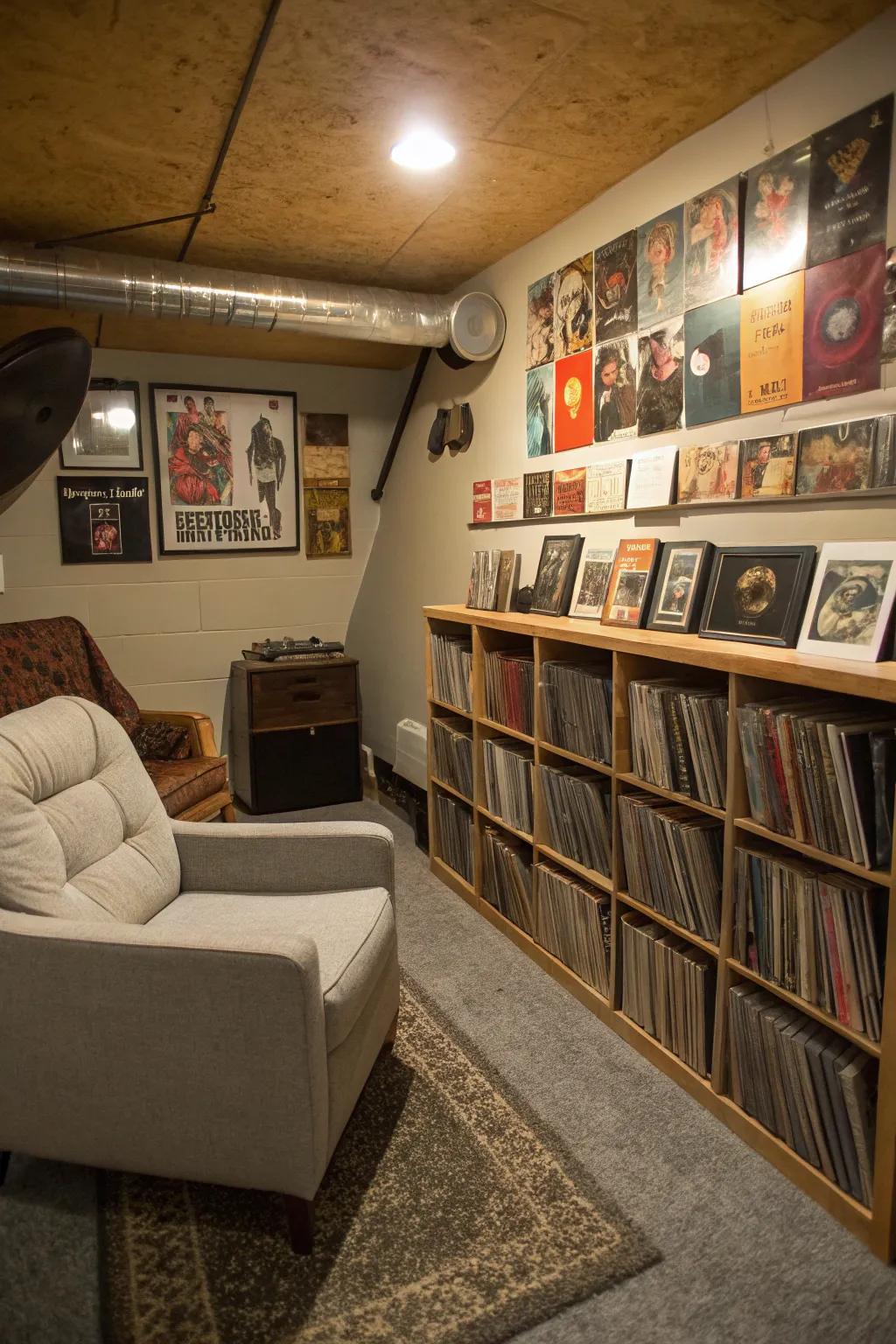 Become immersed in melodies with a dedicated phonograph listening spot.