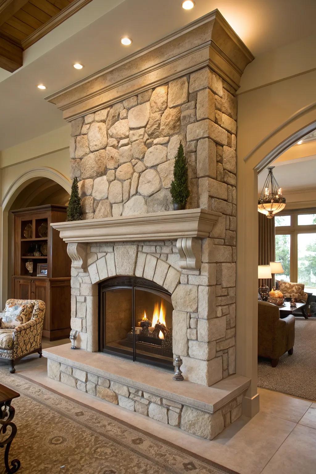Stone finishes bring about an elegant and timeless ambience.