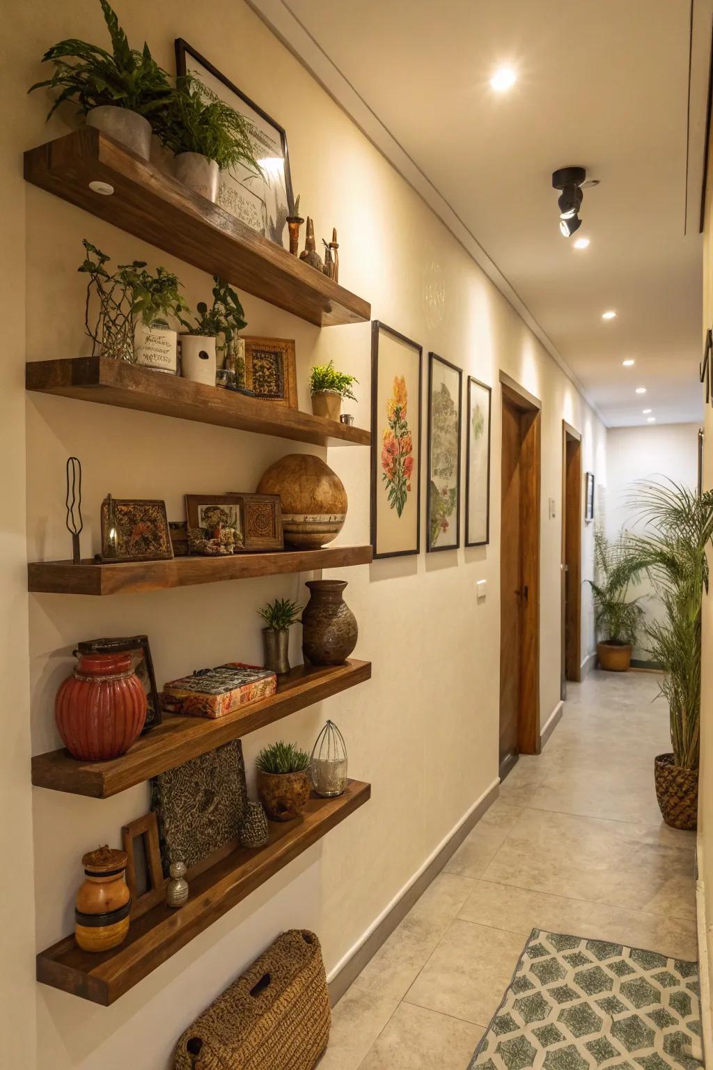Level your racks for a spirited hallway layout.
