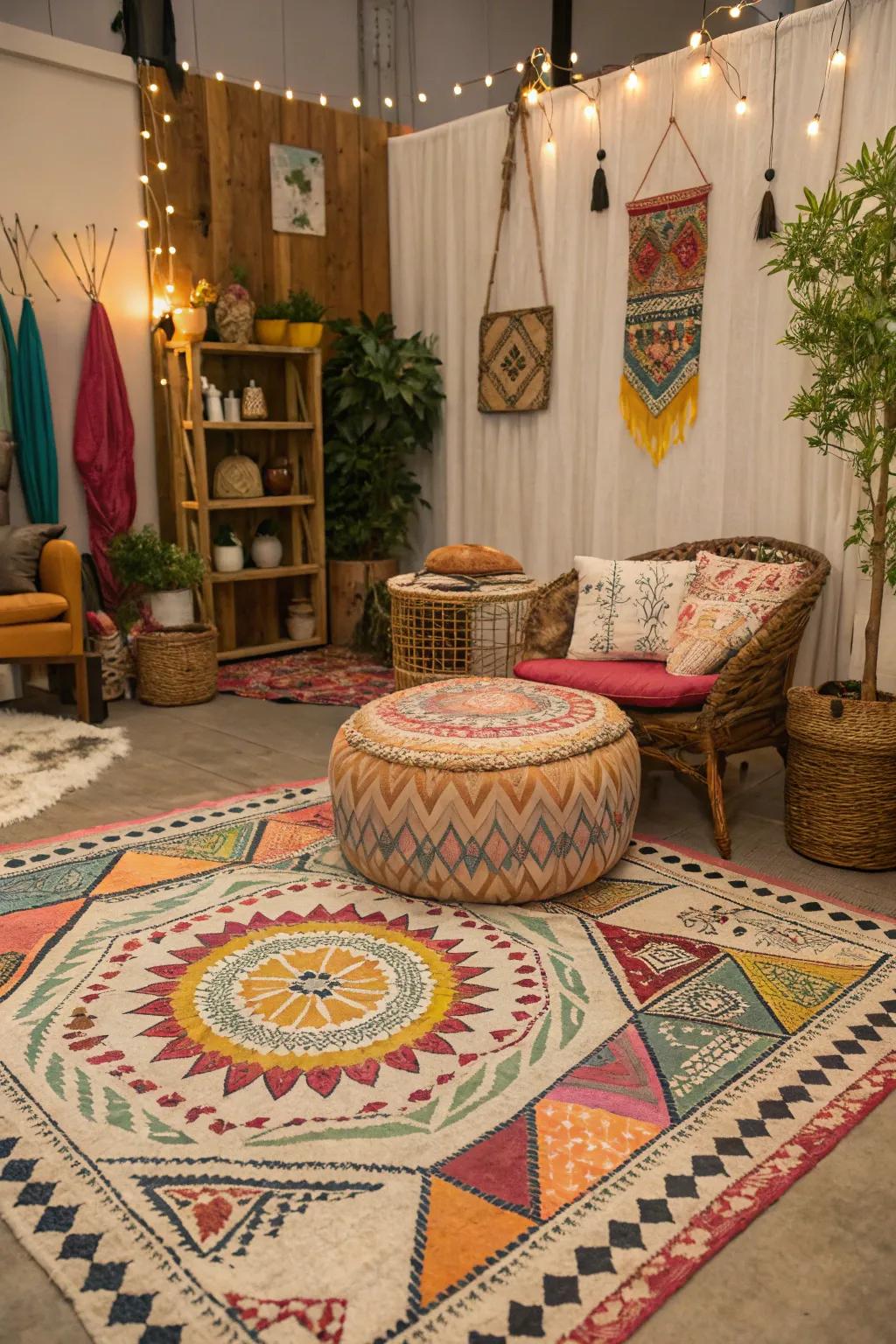 Bohemian floor coverings bring a sense of wanderlust and artistic flair to your home.