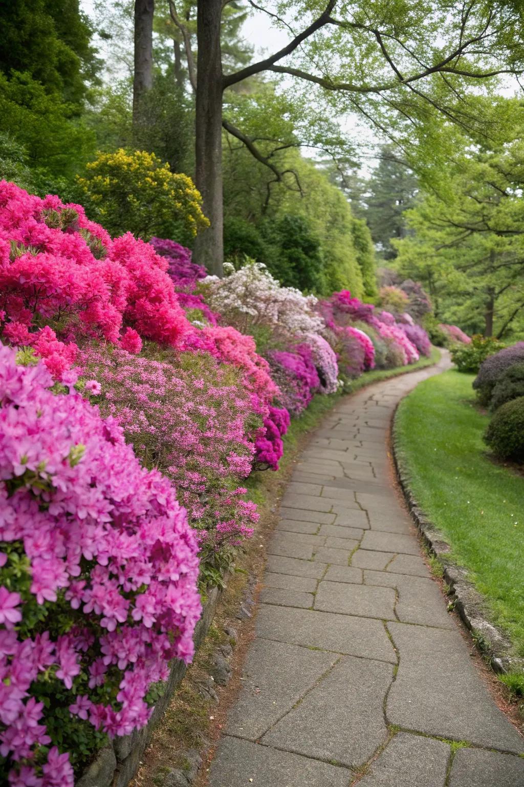 Demarcate your garden regions with azalea borders.