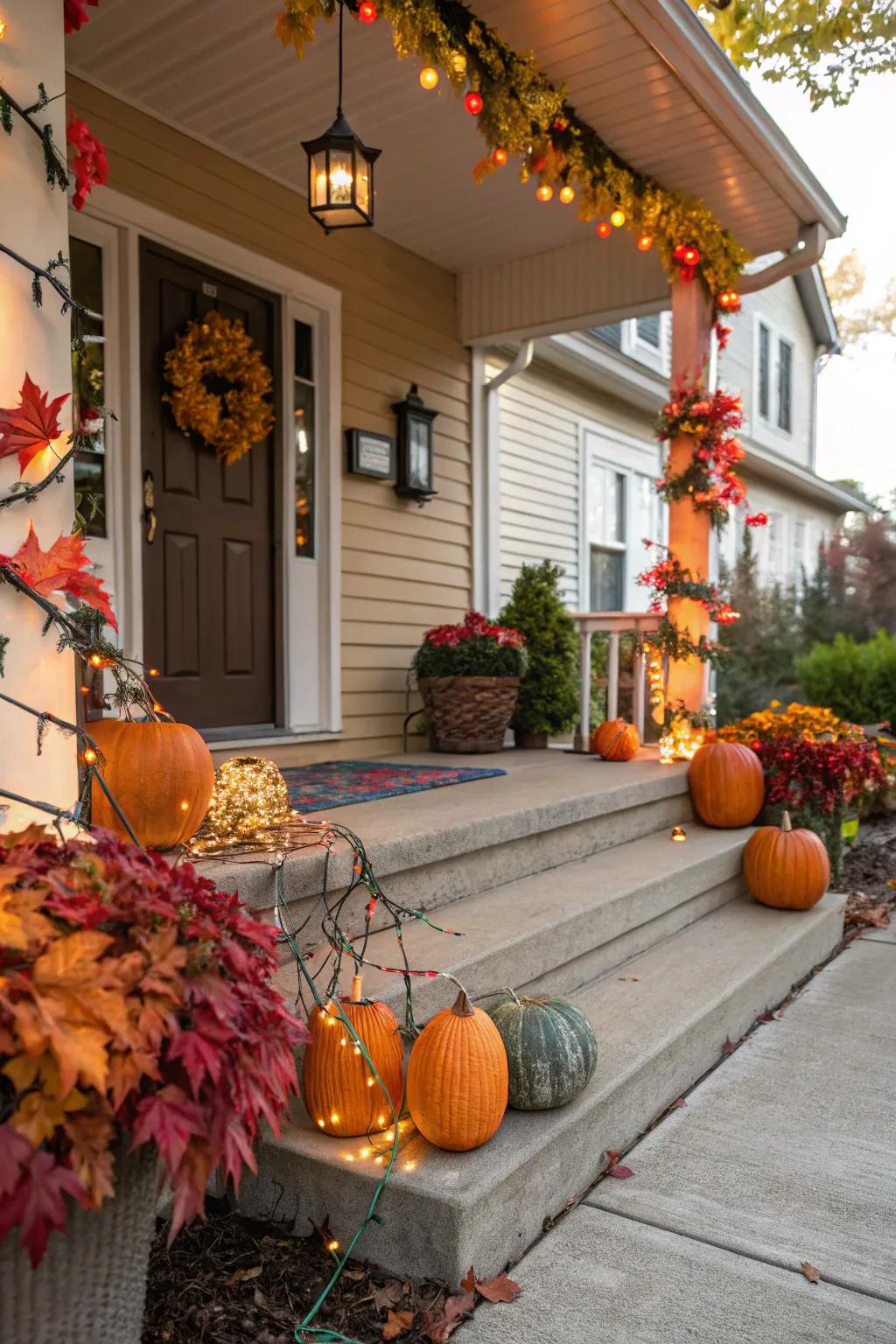 Your porch looks new and interesting all year long thanks to holiday decorations.