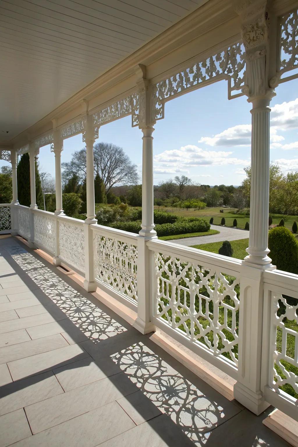 Chippendale railings adding a hint of classic elegance