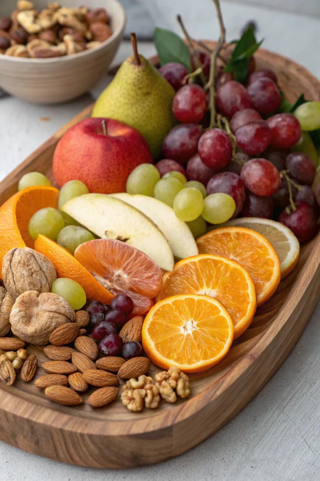 A delightful unification of fruits and nuts for added texture.