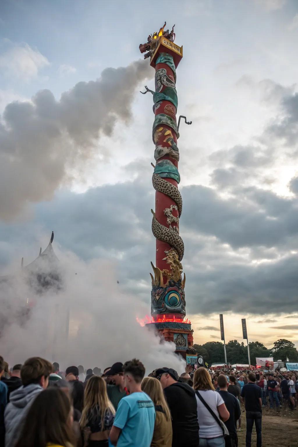 Mythical being totems enchant and mesmerize event attendees.