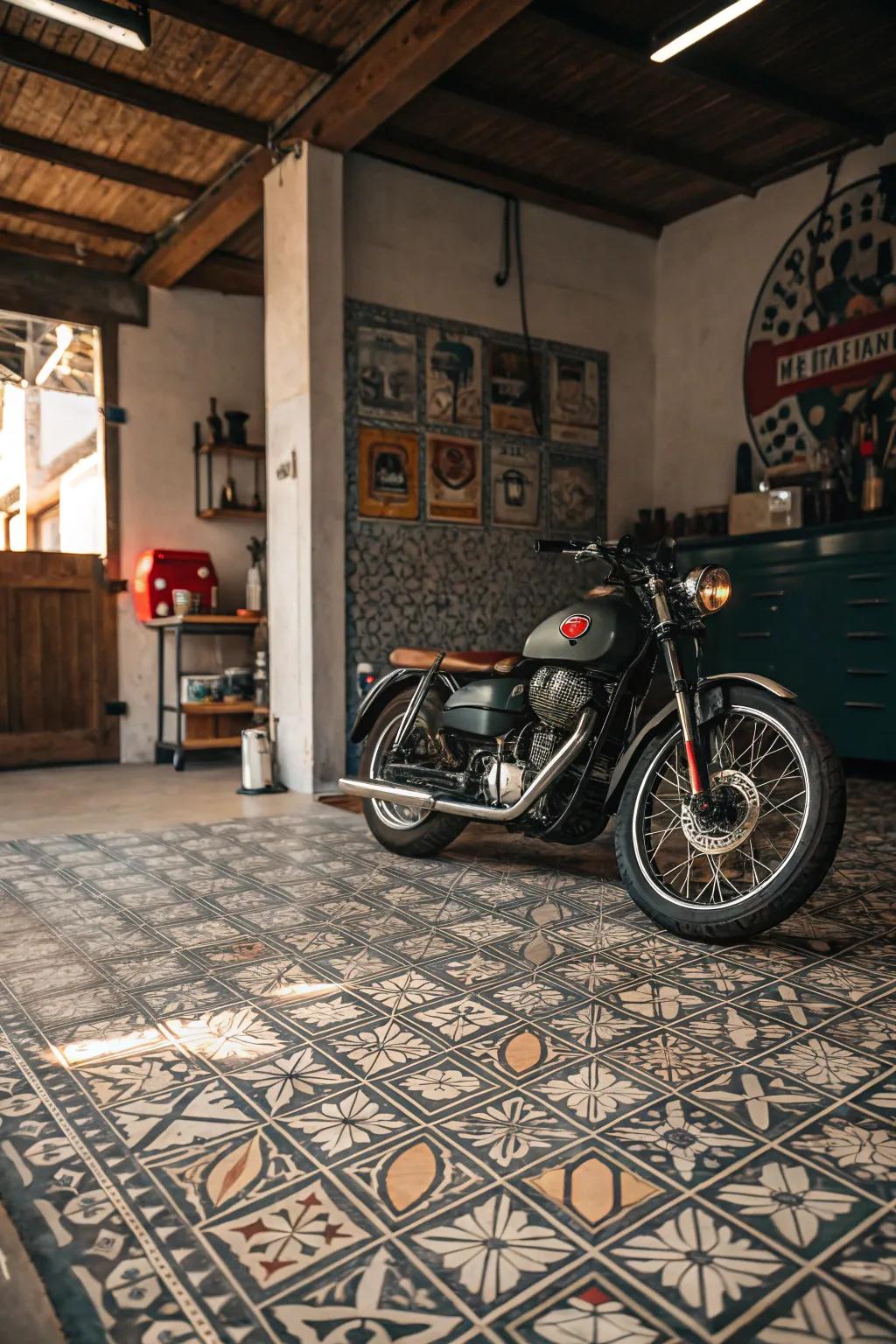 Impart nostalgic allure by means of vintage square patterns.