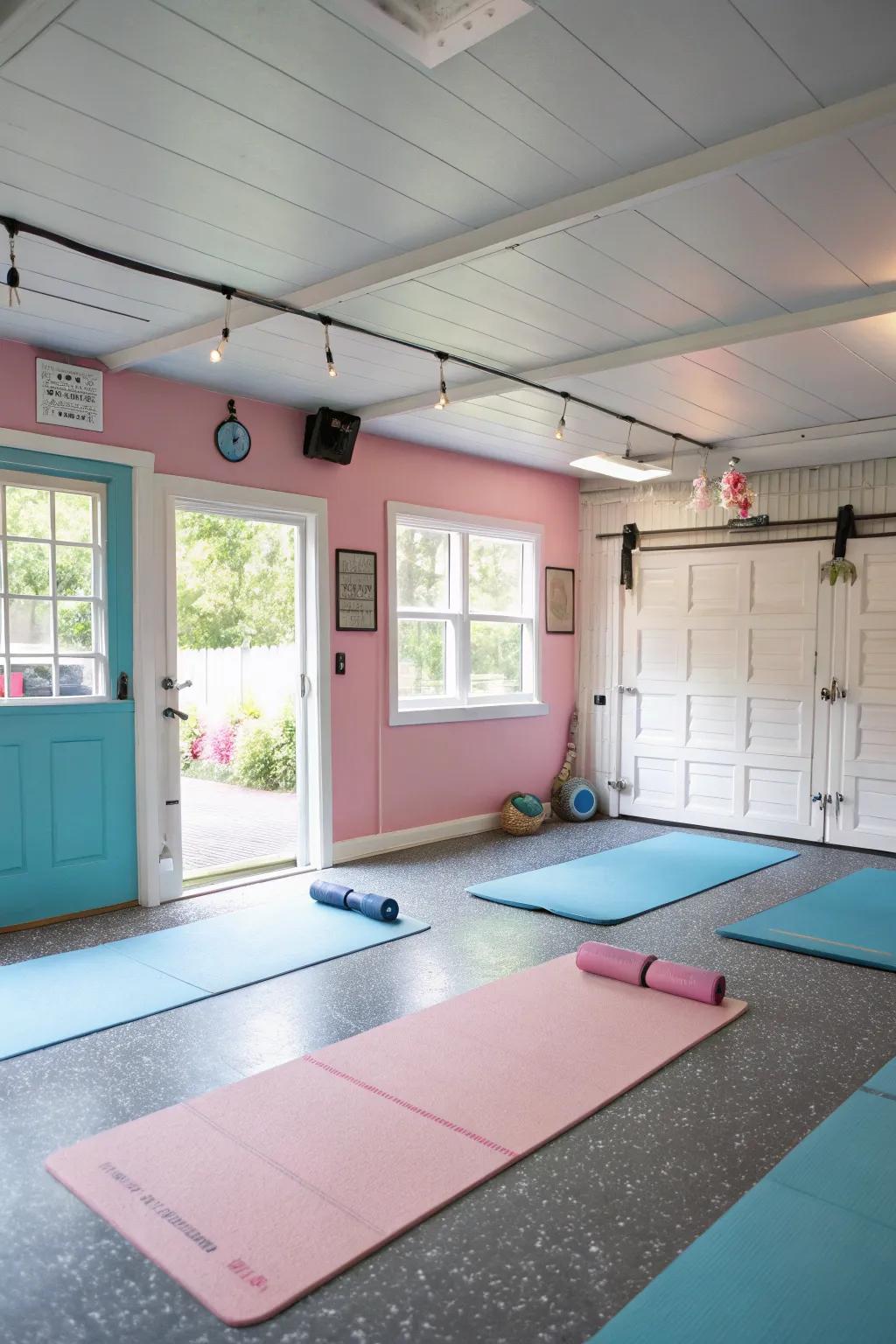 Muted shades present a calming backdrop for meditation.