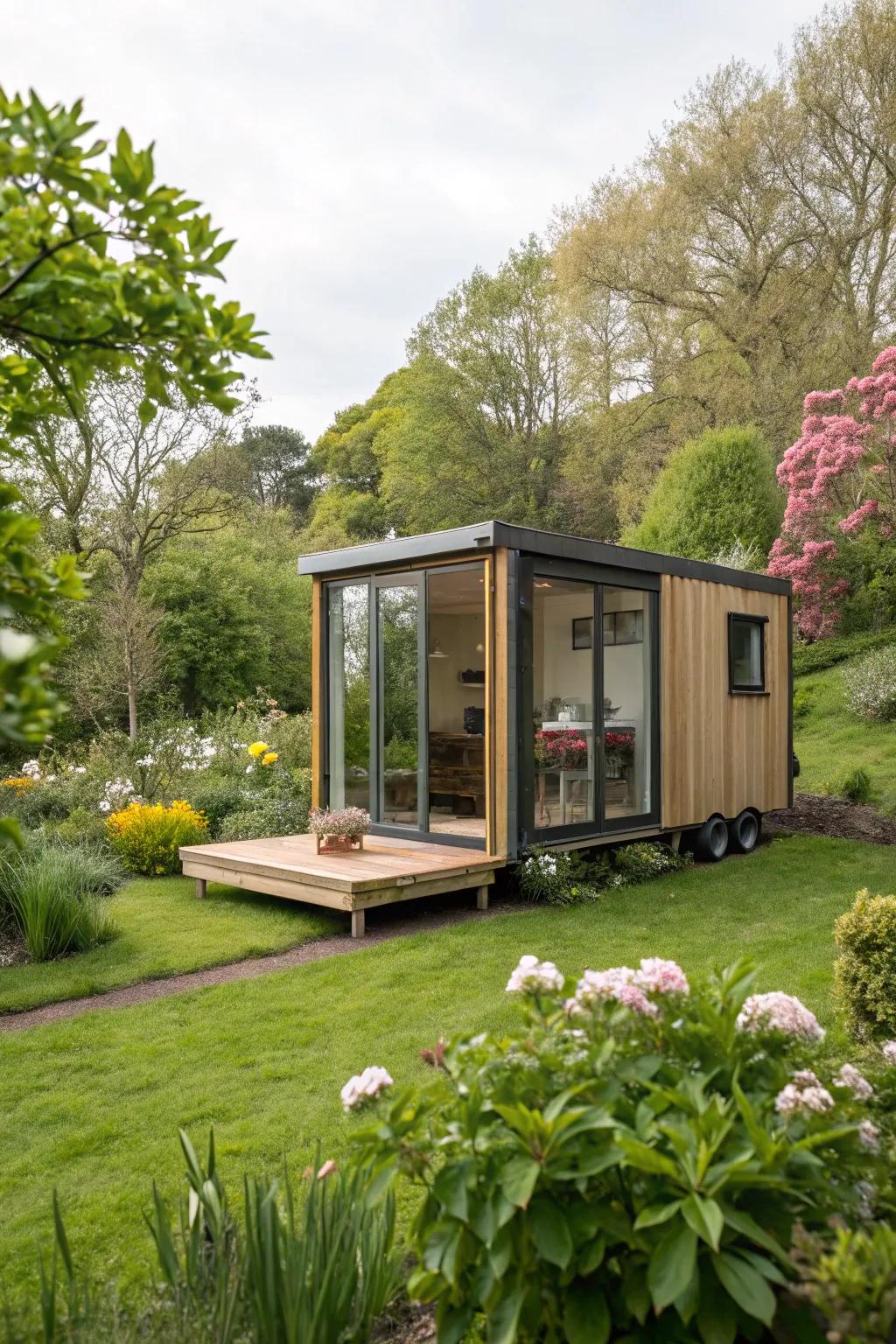 A mobile garden office pod, providing the freedom to relocate within your garden.