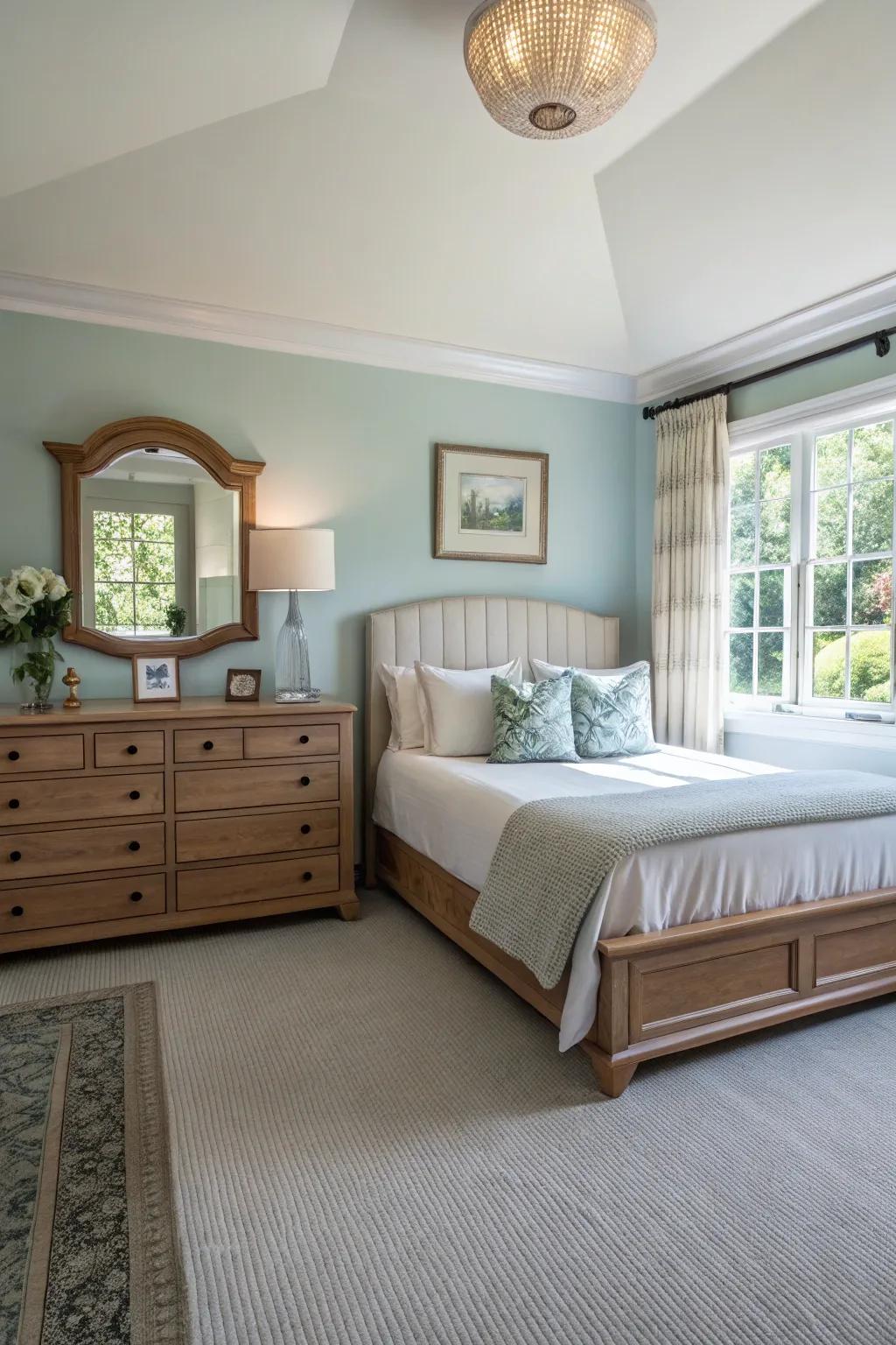 Symmetrical design delivers equilibrium and harmony to the area.