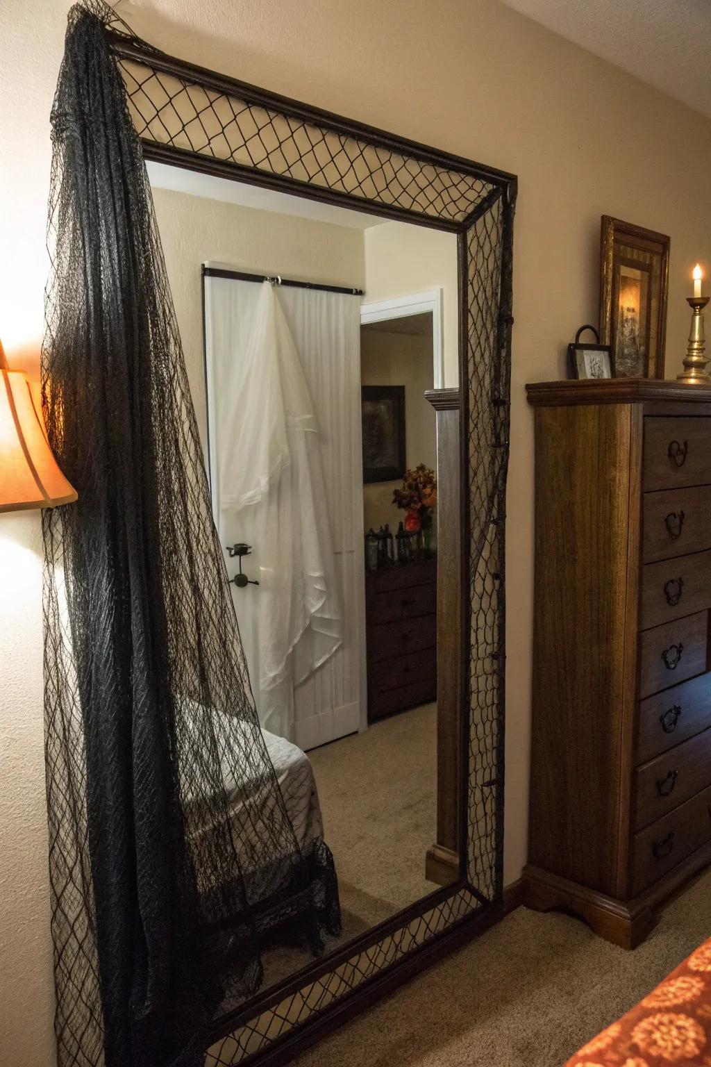Mesh-covered reflectors infuse an aura of mystery into your décor.