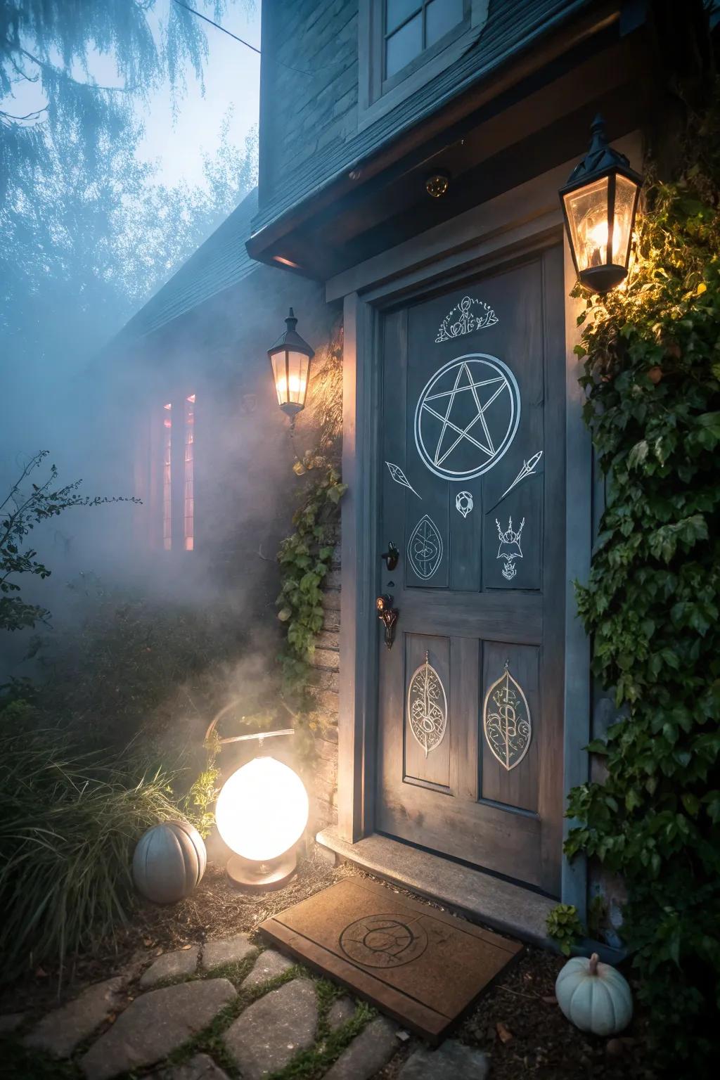 A wizard's portal adds a magical, otherworldly element to your door.