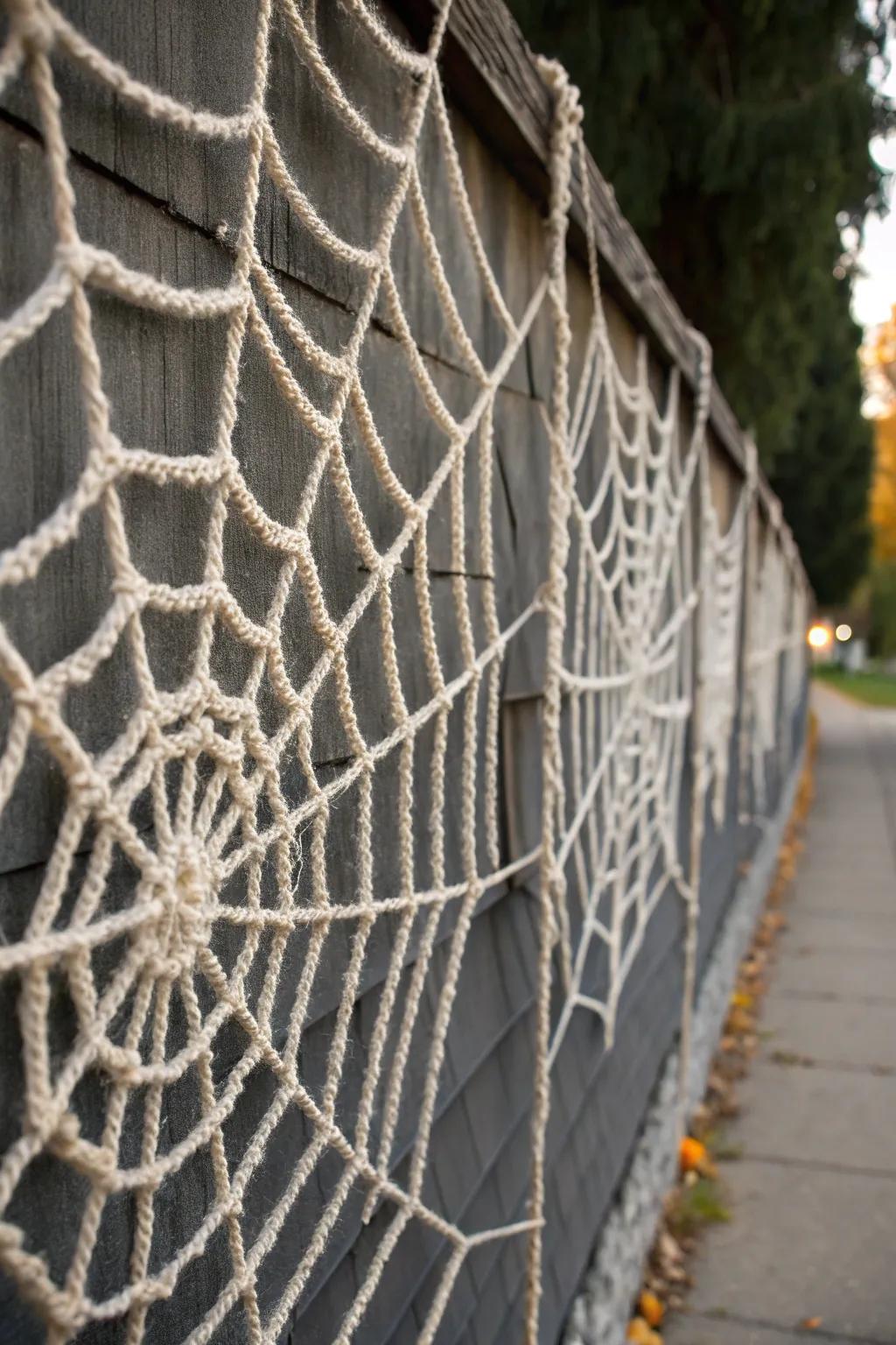 Incorporate a chilling embellishment through an arachnid web partition.