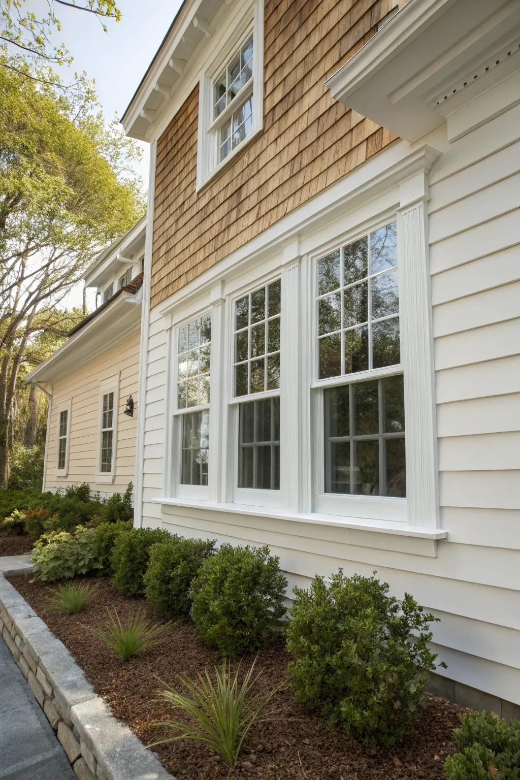 Classic alabaster trims offer a timeless and fresh appearance.