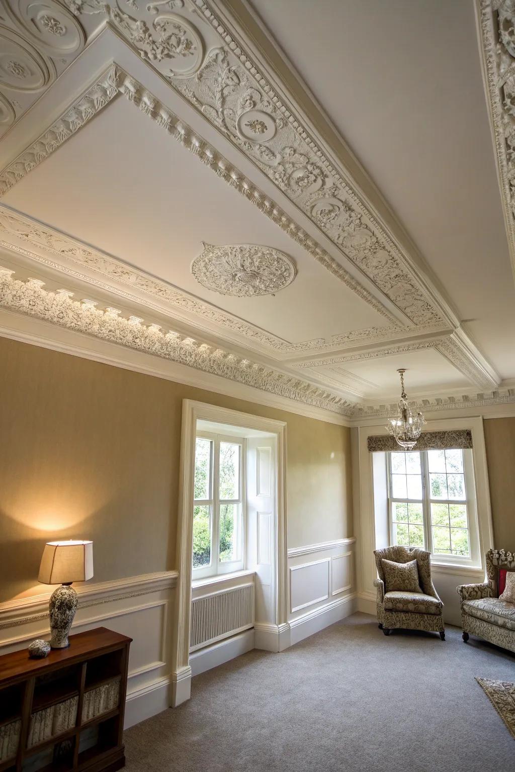 Edging trim introducing a refined application to the space.