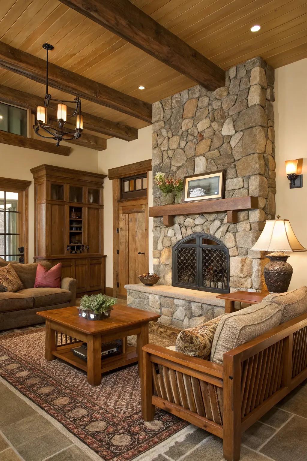 Natural constituents, such as timber and stone, append warmth to your domicile.