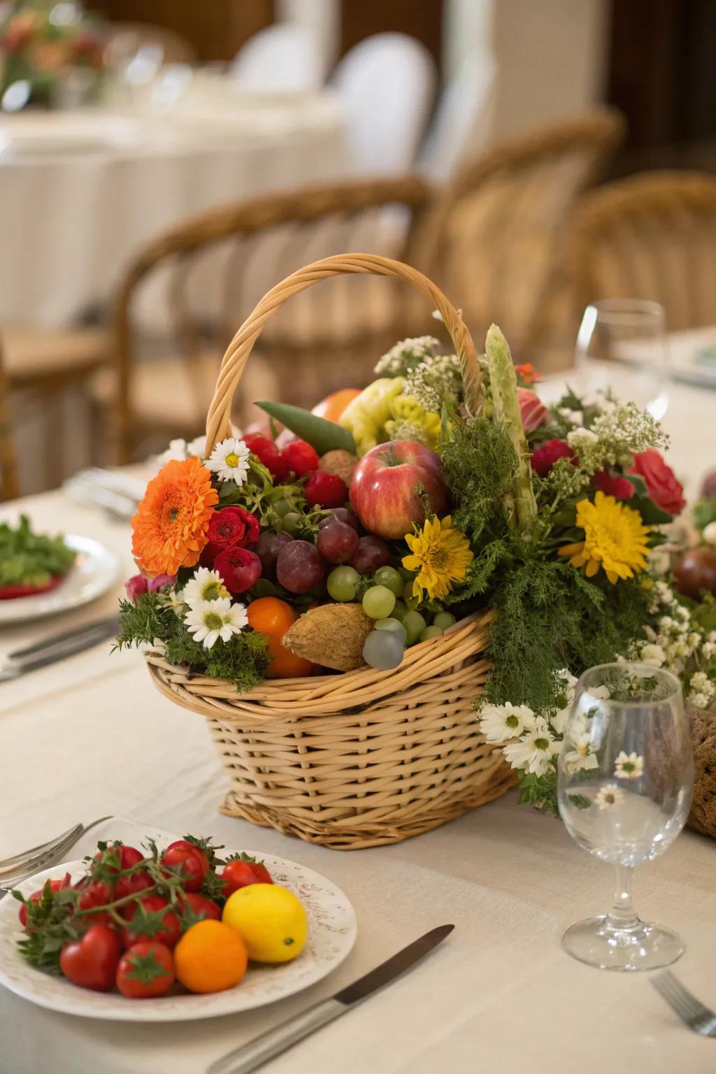 Baskets compose exquisite pristine showpieces.
