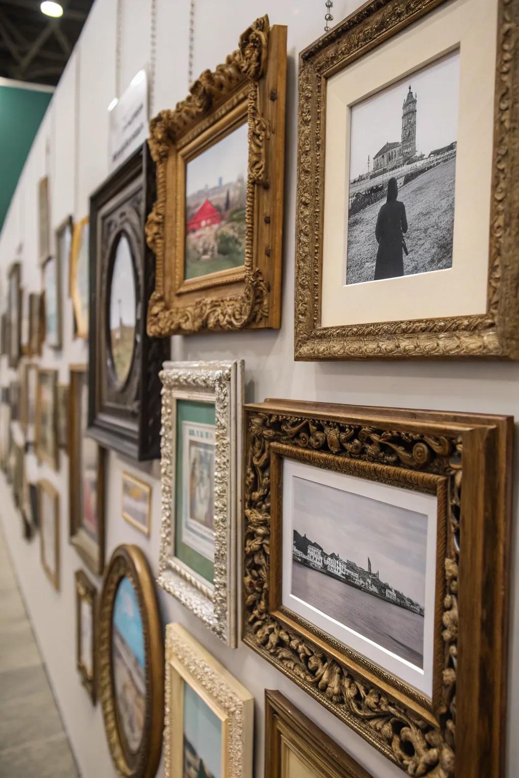 Antique frames exude elegance and history.