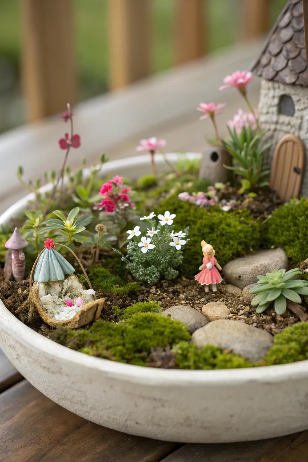 Fabricate a hint of magic with a charming interior whimsical garden, stimulating creativity and joy.