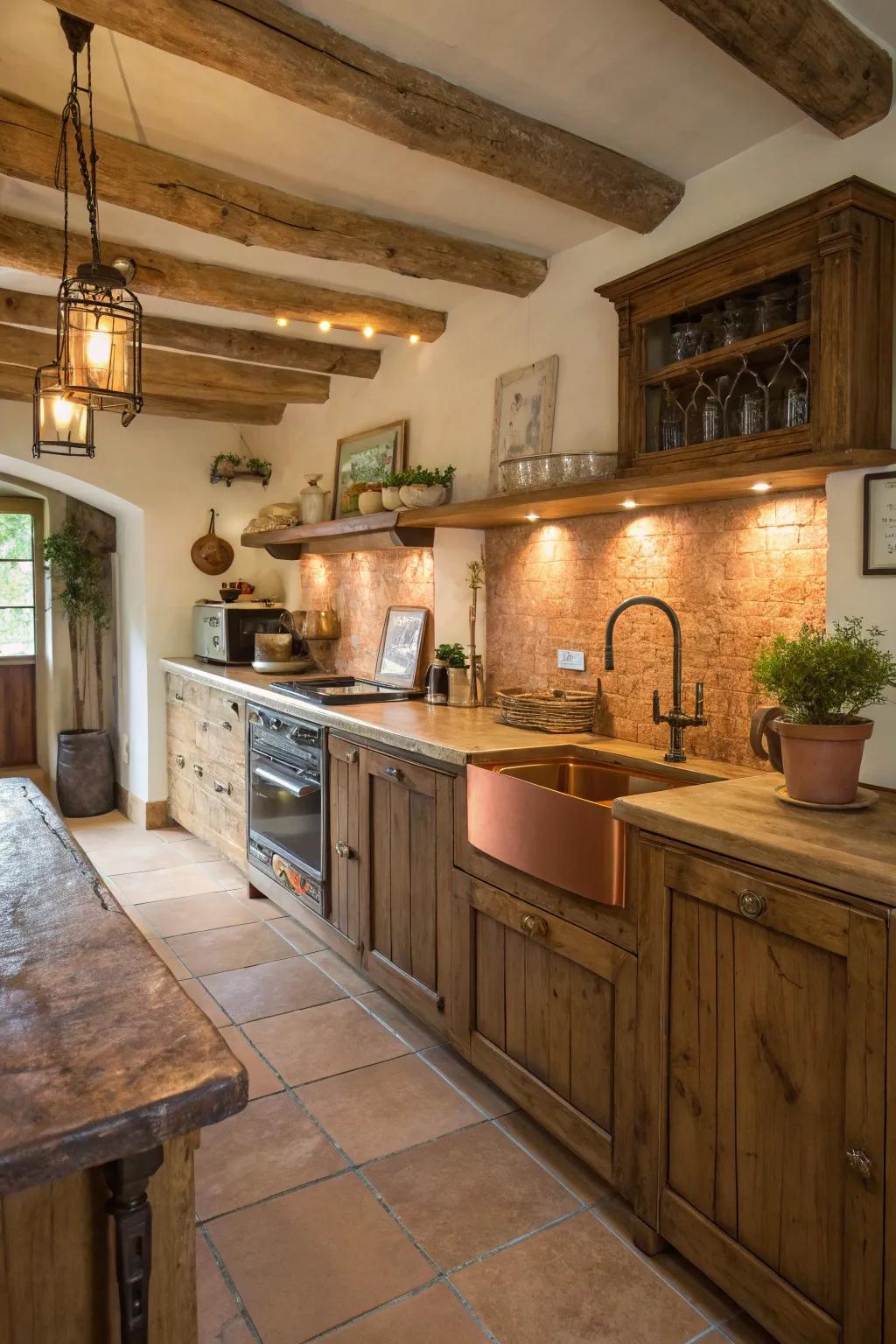 Copper surfaces boast antimicrobial benefits and a unique patina.