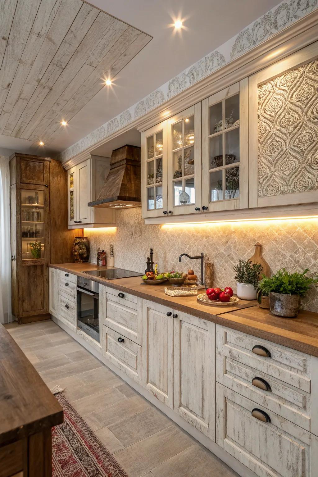 Tactile textures elevating the sensory experience of the kitchen.