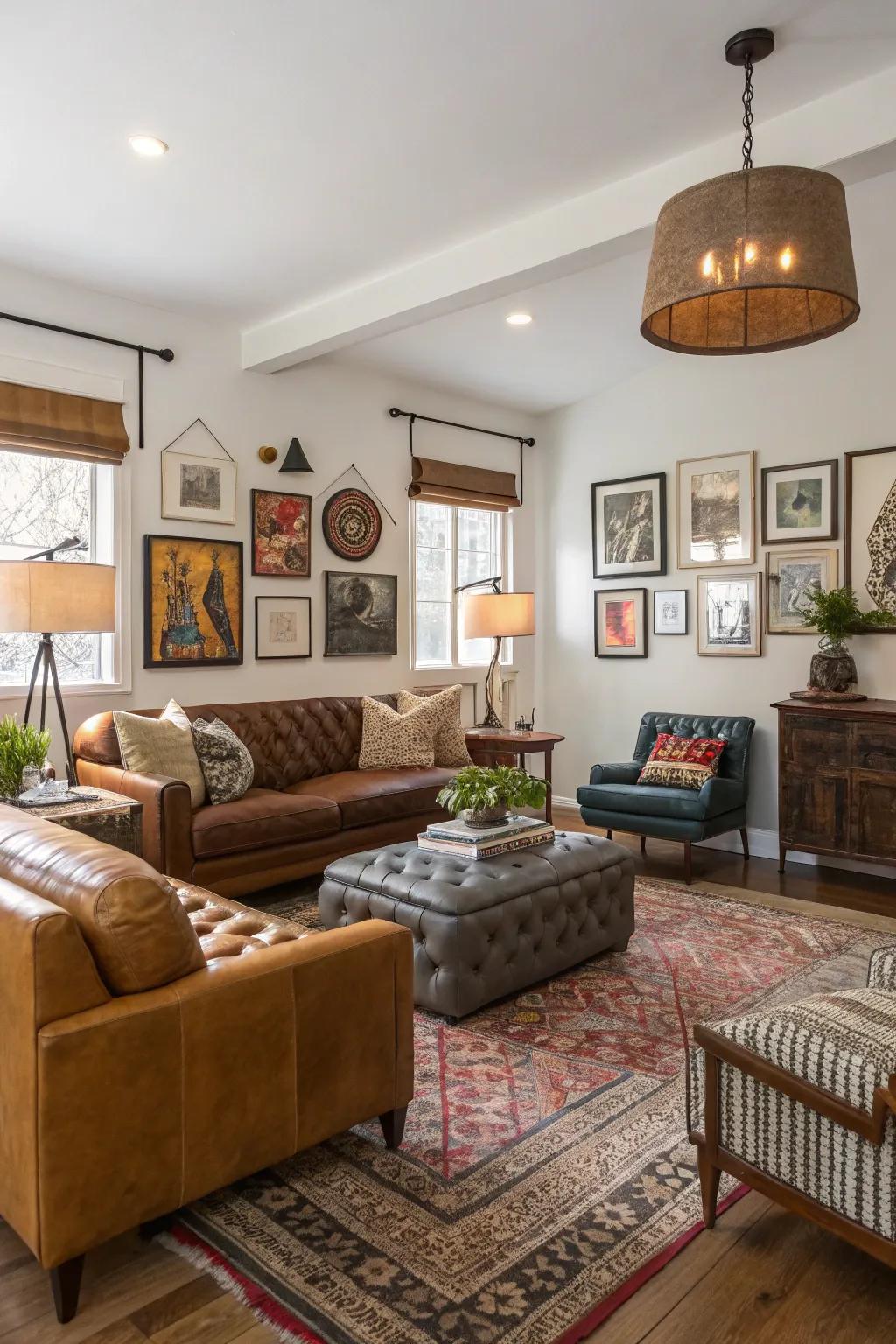 Distinctive furniture enriches character and allure.